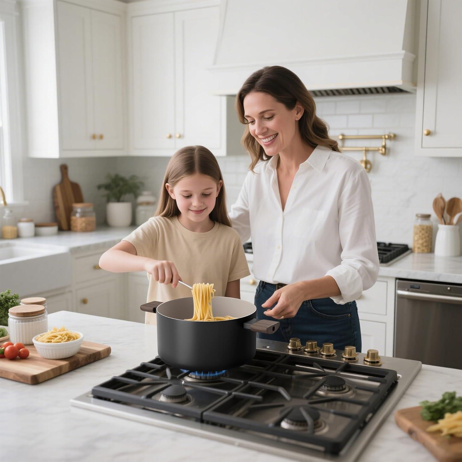 Olla de Cerámica Antiadherente VONIKI 5L con Colador