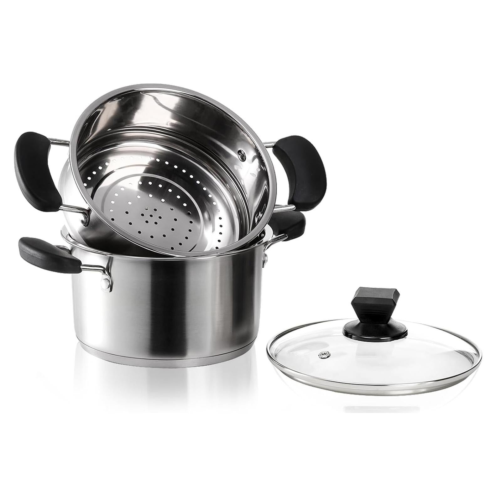 ZENFUN Olla Vaporera Acero Inoxidable 1.89L 2 Niveles