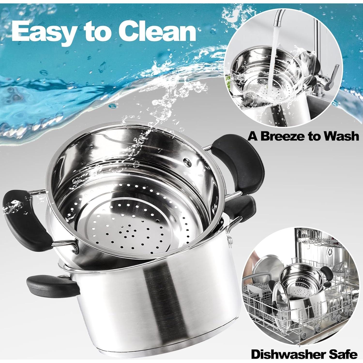 ZENFUN Olla Vaporera Acero Inoxidable 1.89L 2 Niveles