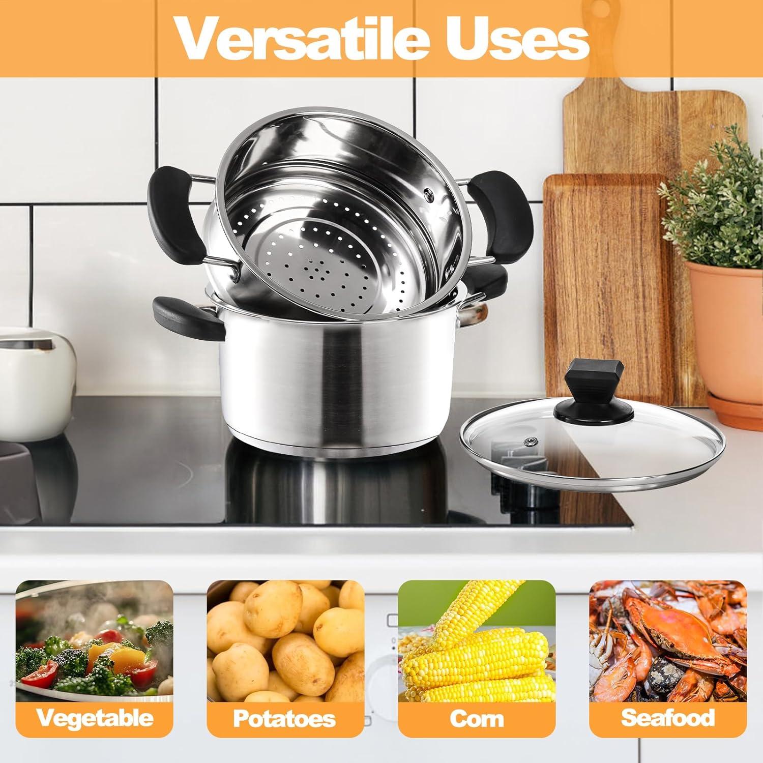 ZENFUN Olla Vaporera Acero Inoxidable 1.89L 2 Niveles