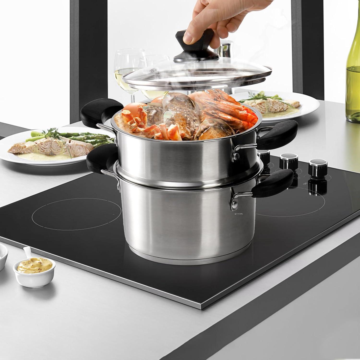 ZENFUN Olla Vaporera Acero Inoxidable 1.89L 2 Niveles