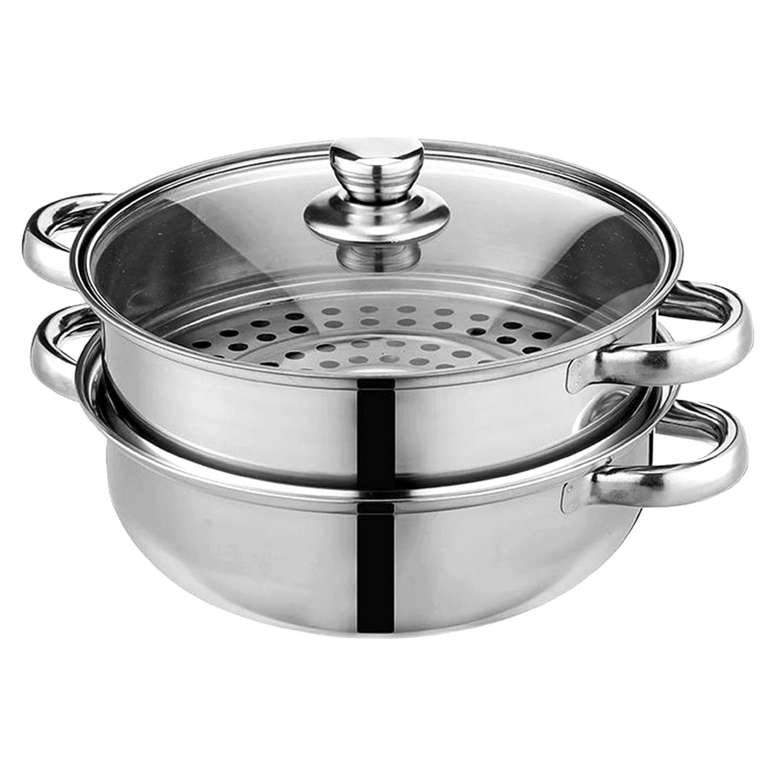 Olla de Vapor 2 Niveles LCPUD Acero Inoxidable 28 cm