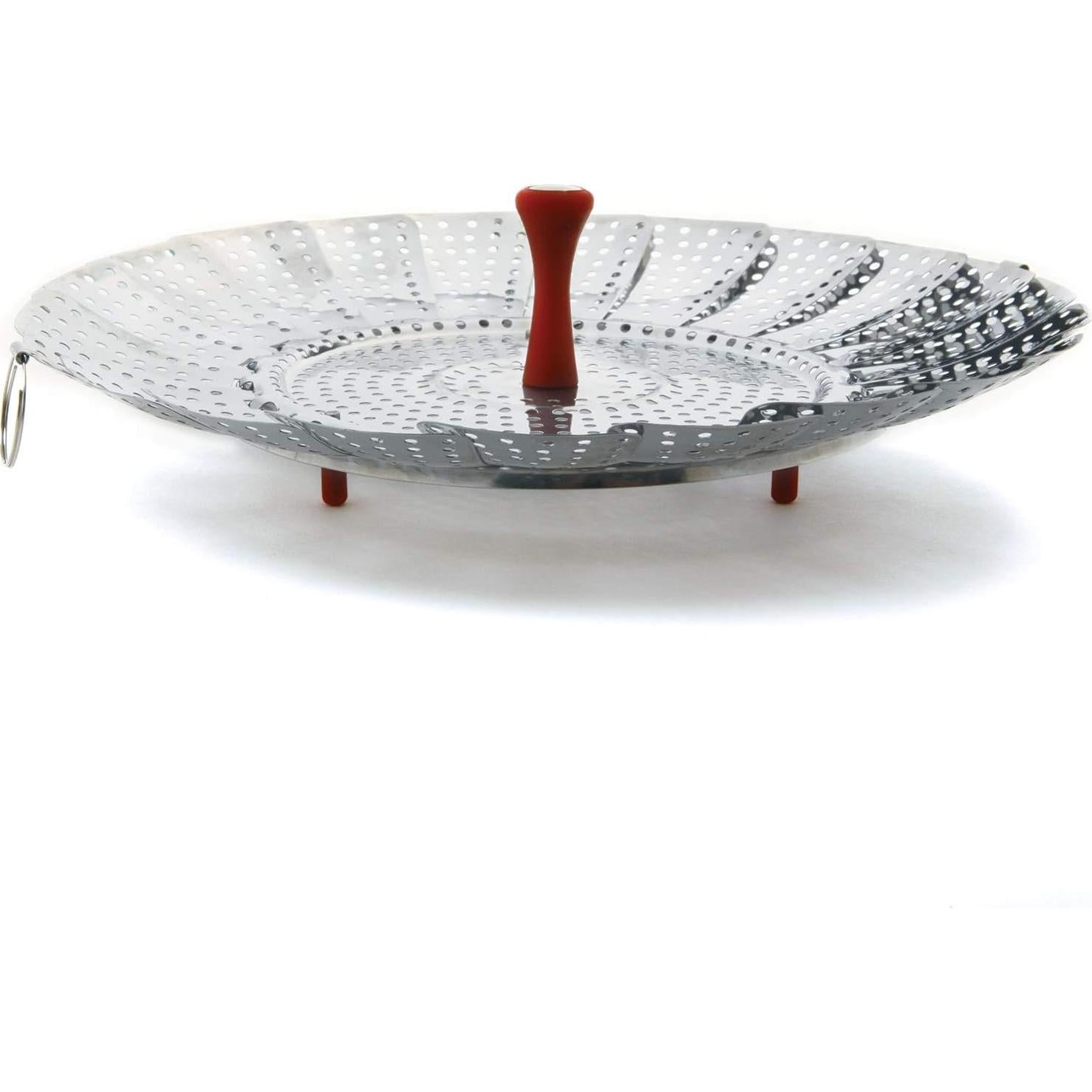 Norpro Large Vegetable Steamer with Detachable Silicone Post, Red, One Size, As Shown