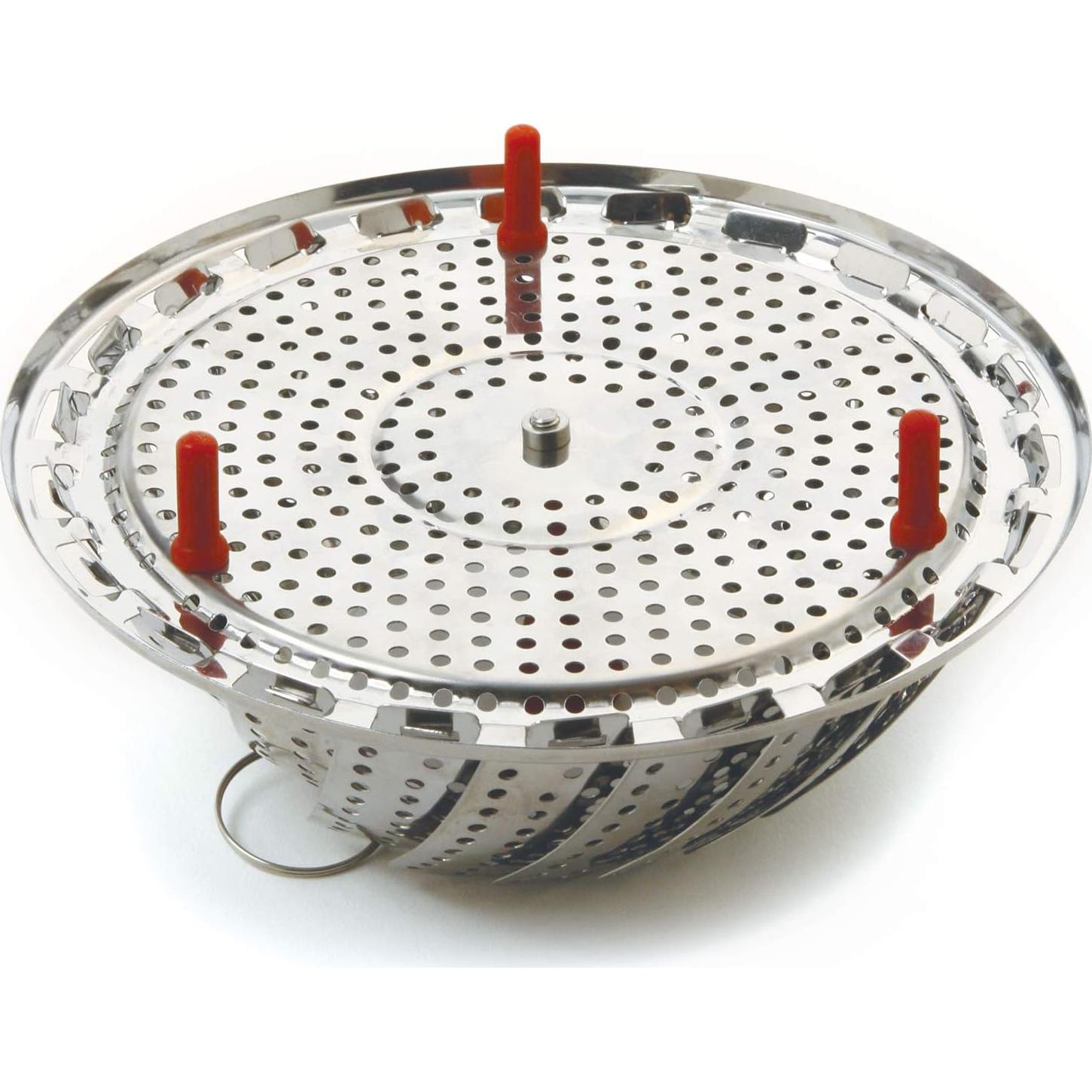 Norpro Large Vegetable Steamer with Detachable Silicone Post, Red, One Size, As Shown