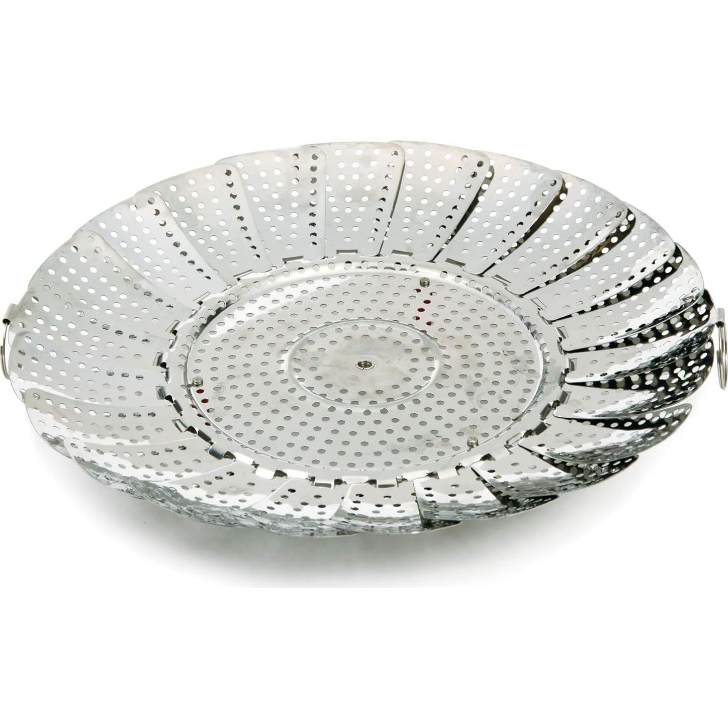 Norpro Large Vegetable Steamer with Detachable Silicone Post, Red, One Size, As Shown