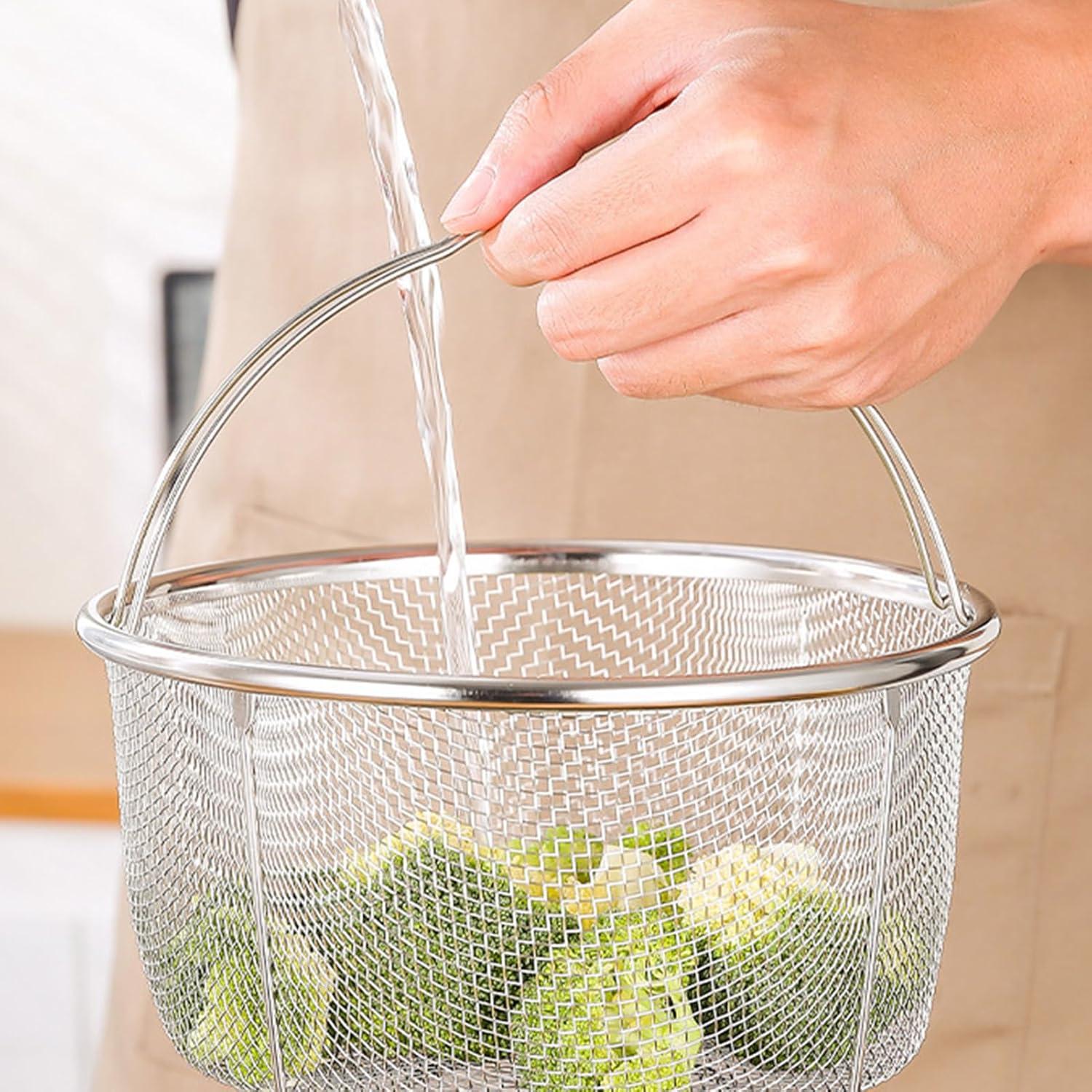 Cesta de Vapor de Malla HAOHIZE 20cm Acero Inoxidable