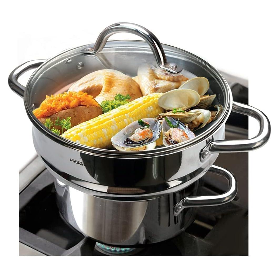 HOMICHEF Juego de Vapor 3 Piezas Acero Inoxidable 5QT