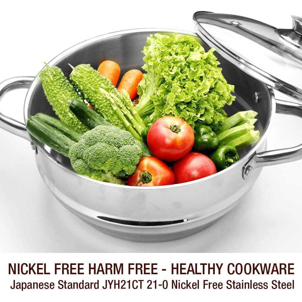 HOMICHEF Juego de Vapor 3 Piezas Acero Inoxidable 5QT