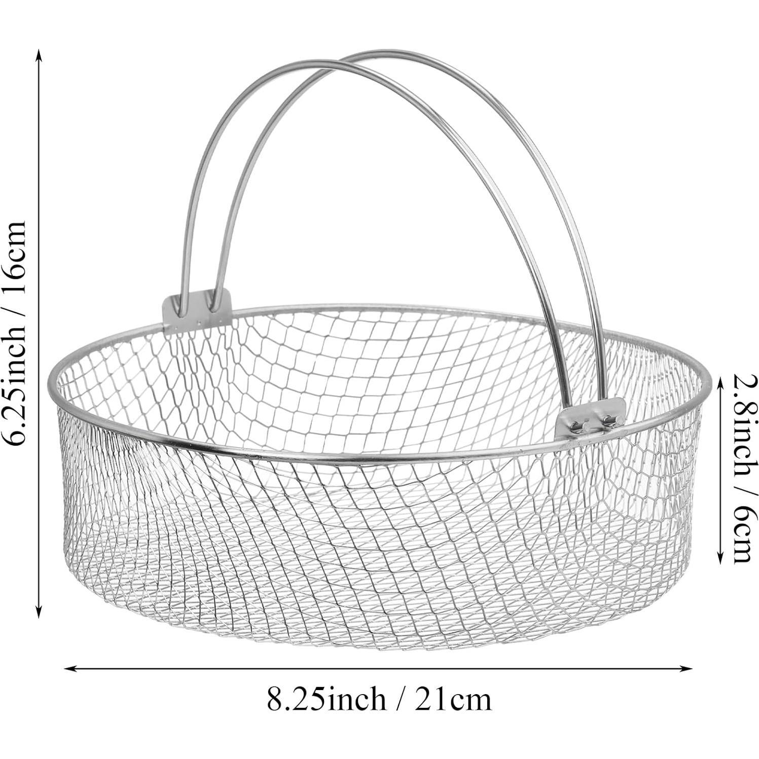 Cesta de Freidora de Aire Elsjoy 2 Pack 21 cm Acero Inoxidable