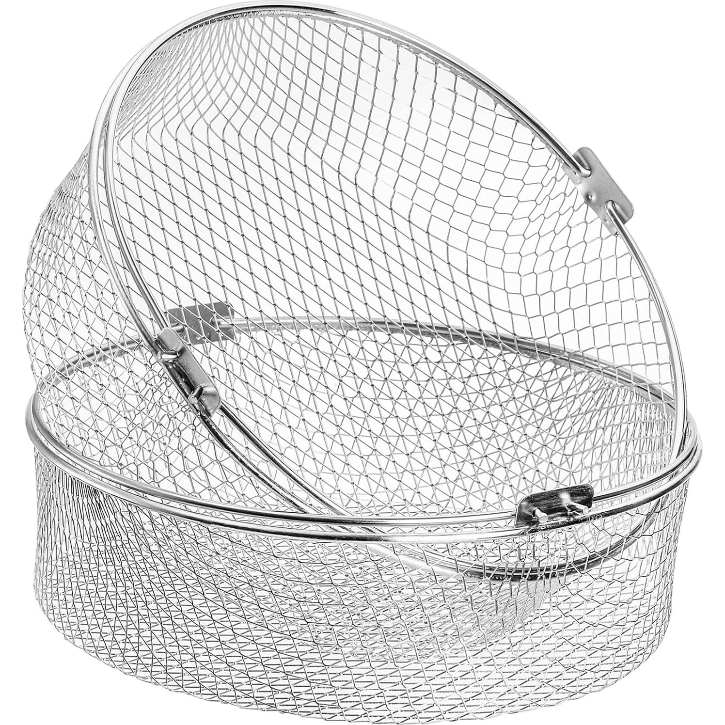 Cesta de Freidora de Aire Elsjoy 2 Pack 21 cm Acero Inoxidable