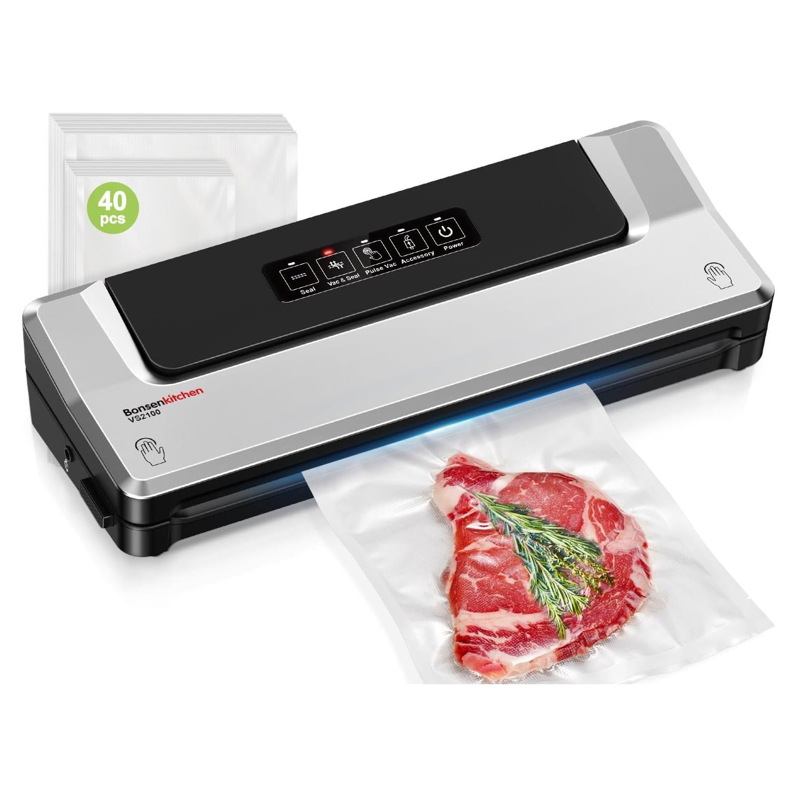 Máquina Selladora al Vacío Bonsenkitchen Plata + 40 Bolsas