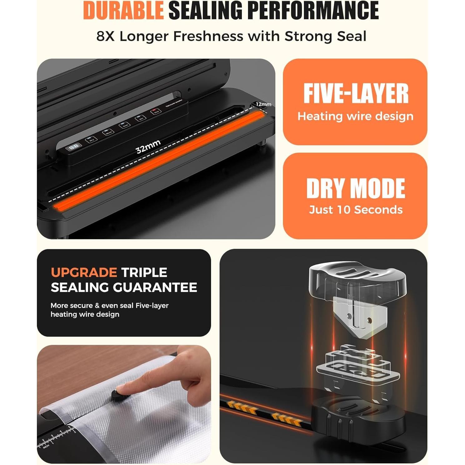 Máquina de Sellado al Vacío MZROT 75kpa Compacta 6-en-1