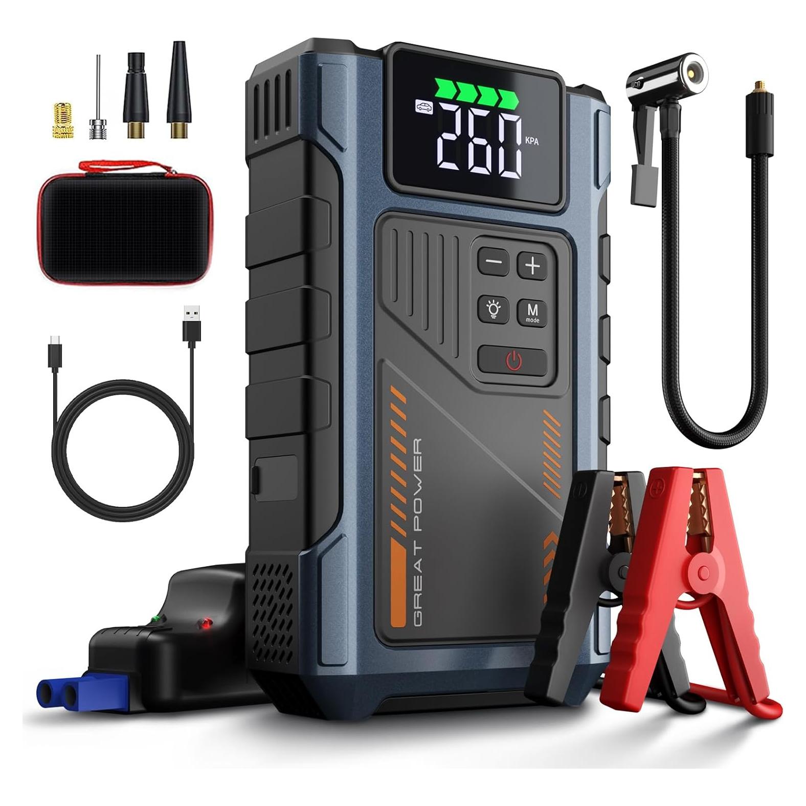 Cargador de Batería Geeneu W100 3000A con Compresor 150PSI