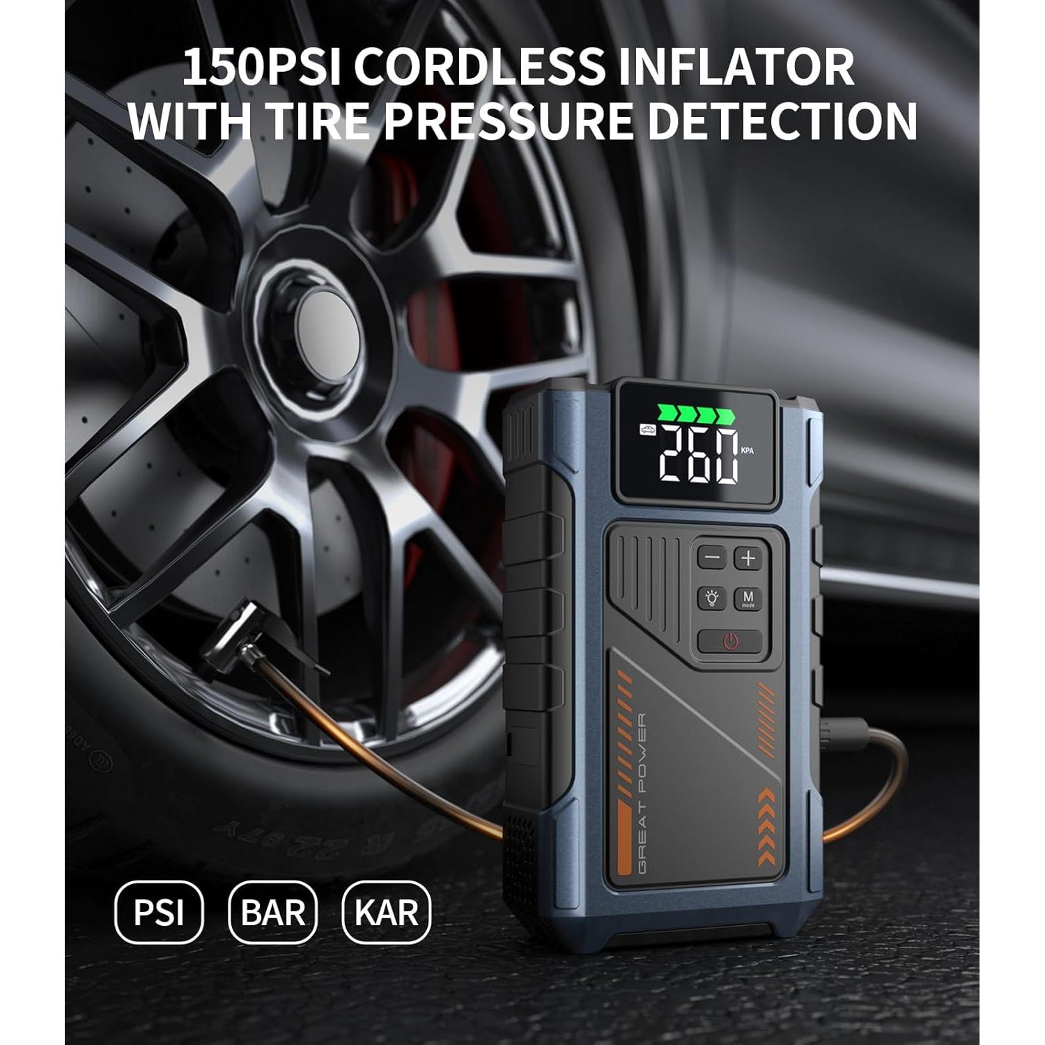 Cargador de Batería Geeneu W100 3000A con Compresor 150PSI