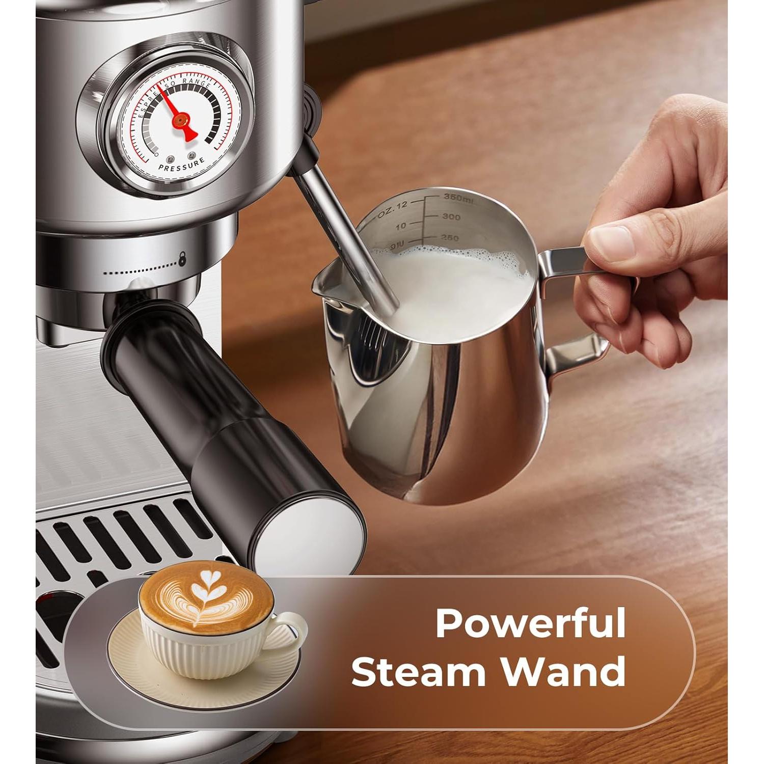 Máquina de Espresso Atatix EM3111 con Espumador de Leche 20 Bar