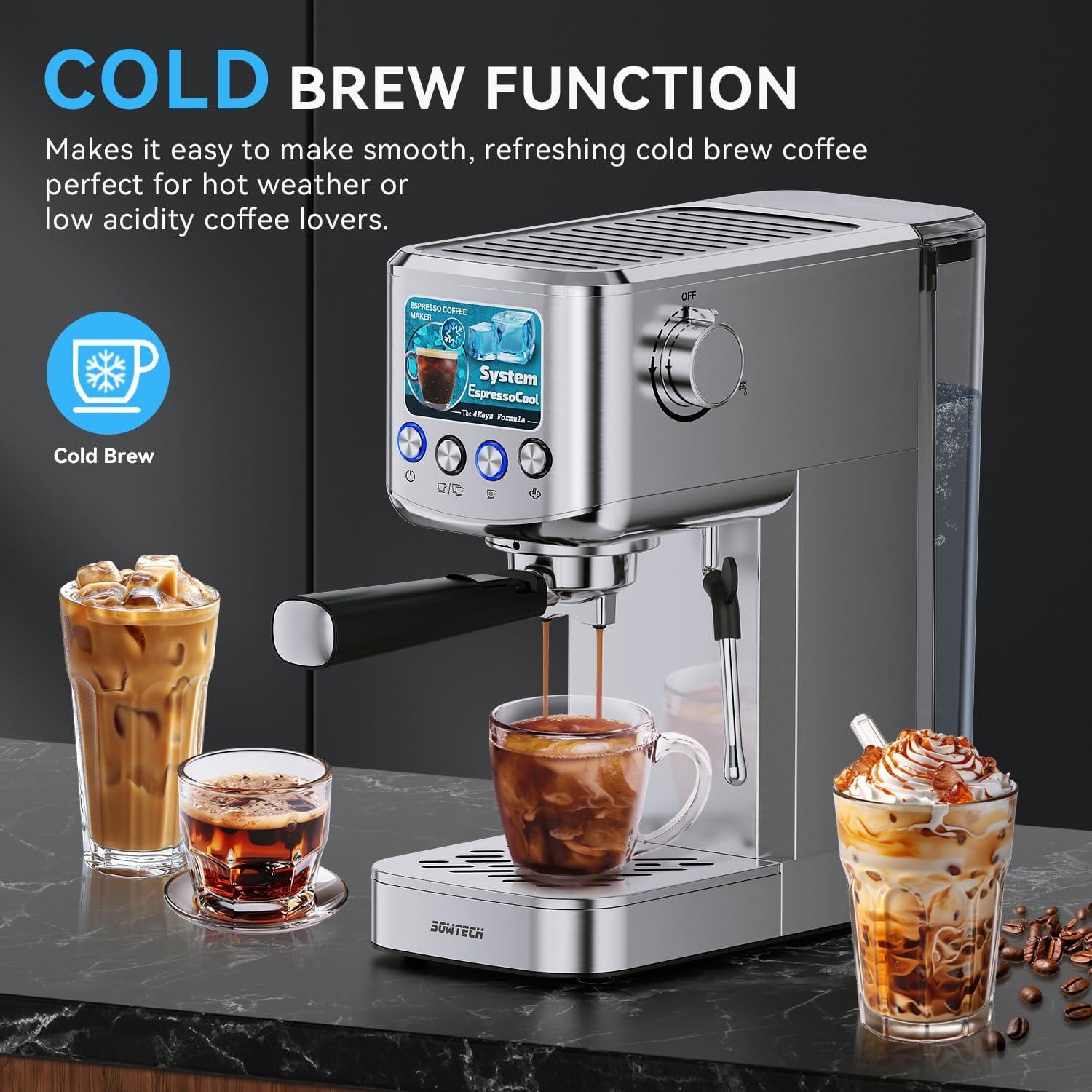 Máquina de Espresso SOWTECH JH-C5119 20 Bar con Espumador 1.24L
