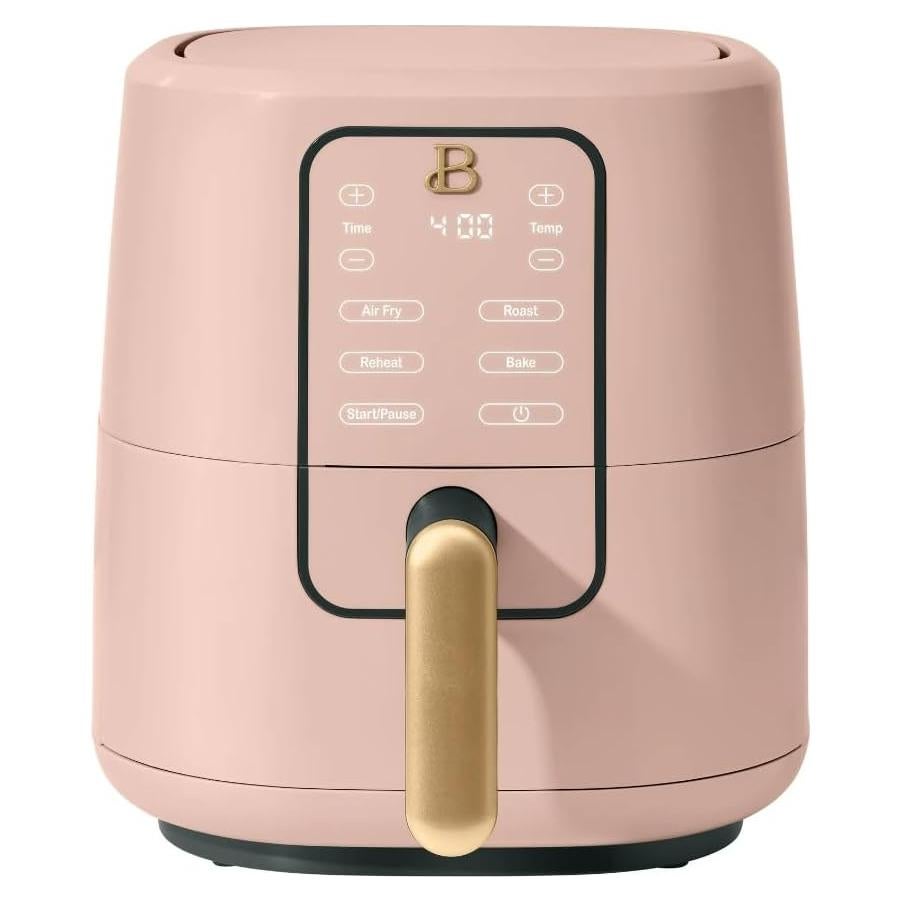 Beautiful Digital Air Fryer, 3-Quart, 4 Presets, PINK CHAMPAGNE
