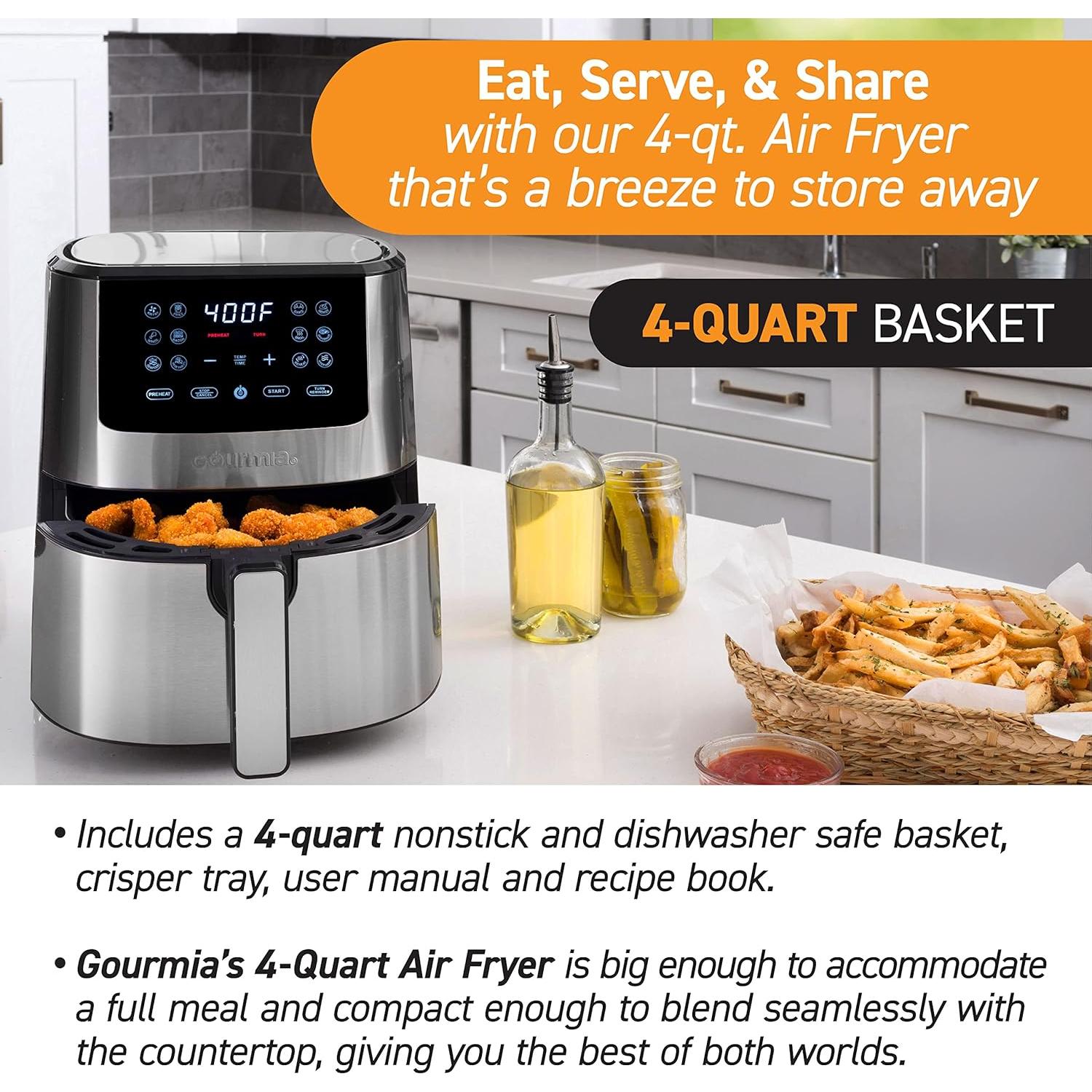 Freidora de Aire Digital Gourmia GAF476 4L Acero Inoxidable