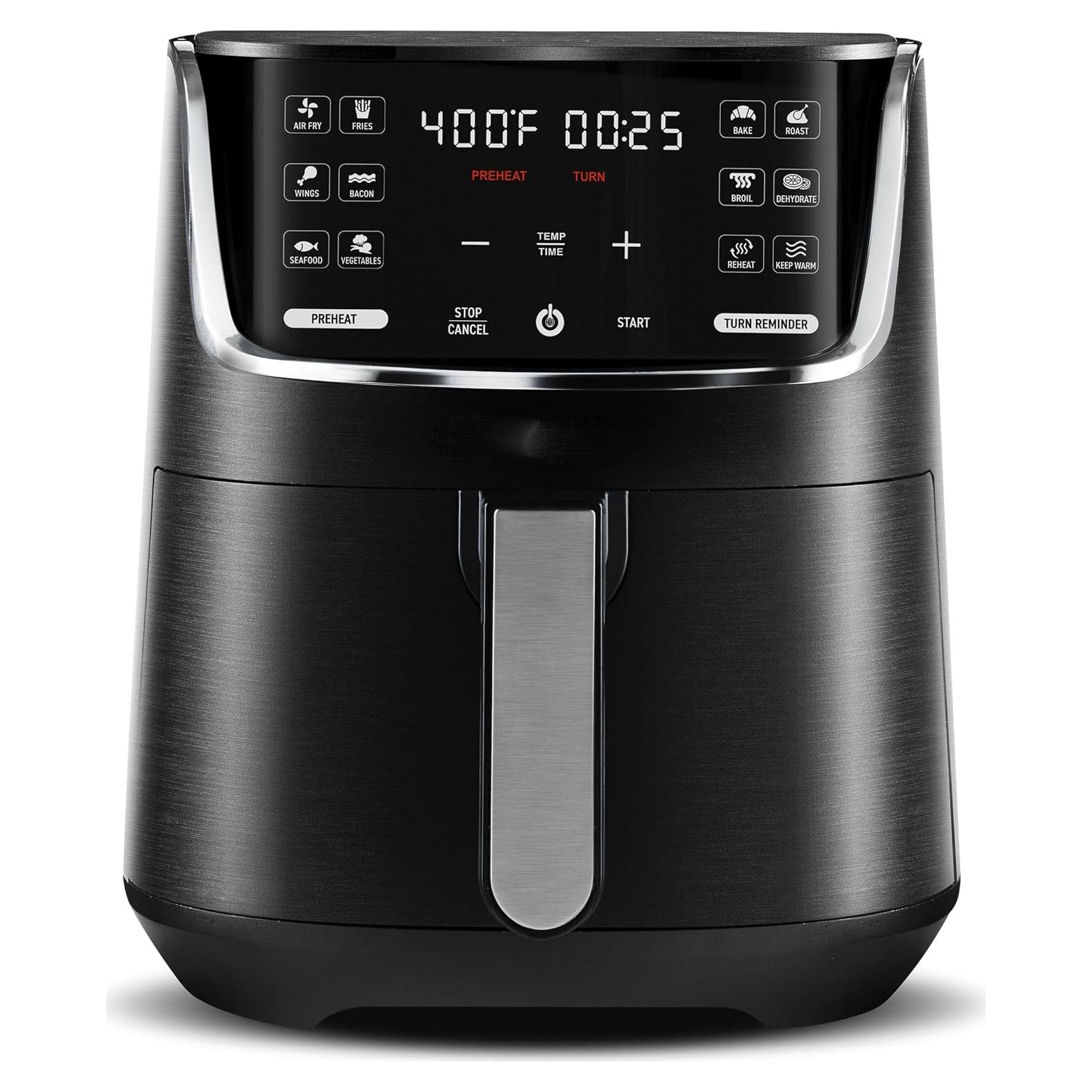 4-Quart Digital Air Fryer with 12 One-Touch Presets, New, GAF414, 12 in High