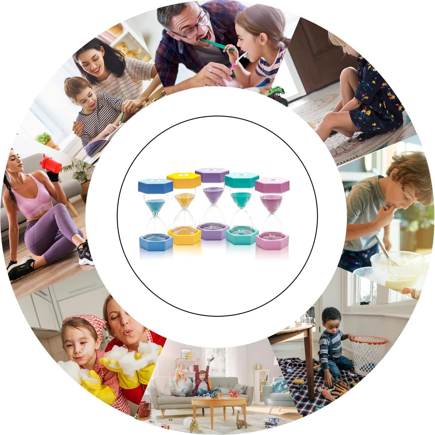 Set 5 Relojes de Arena SANDTIMER 3-30 Minutos Macaron