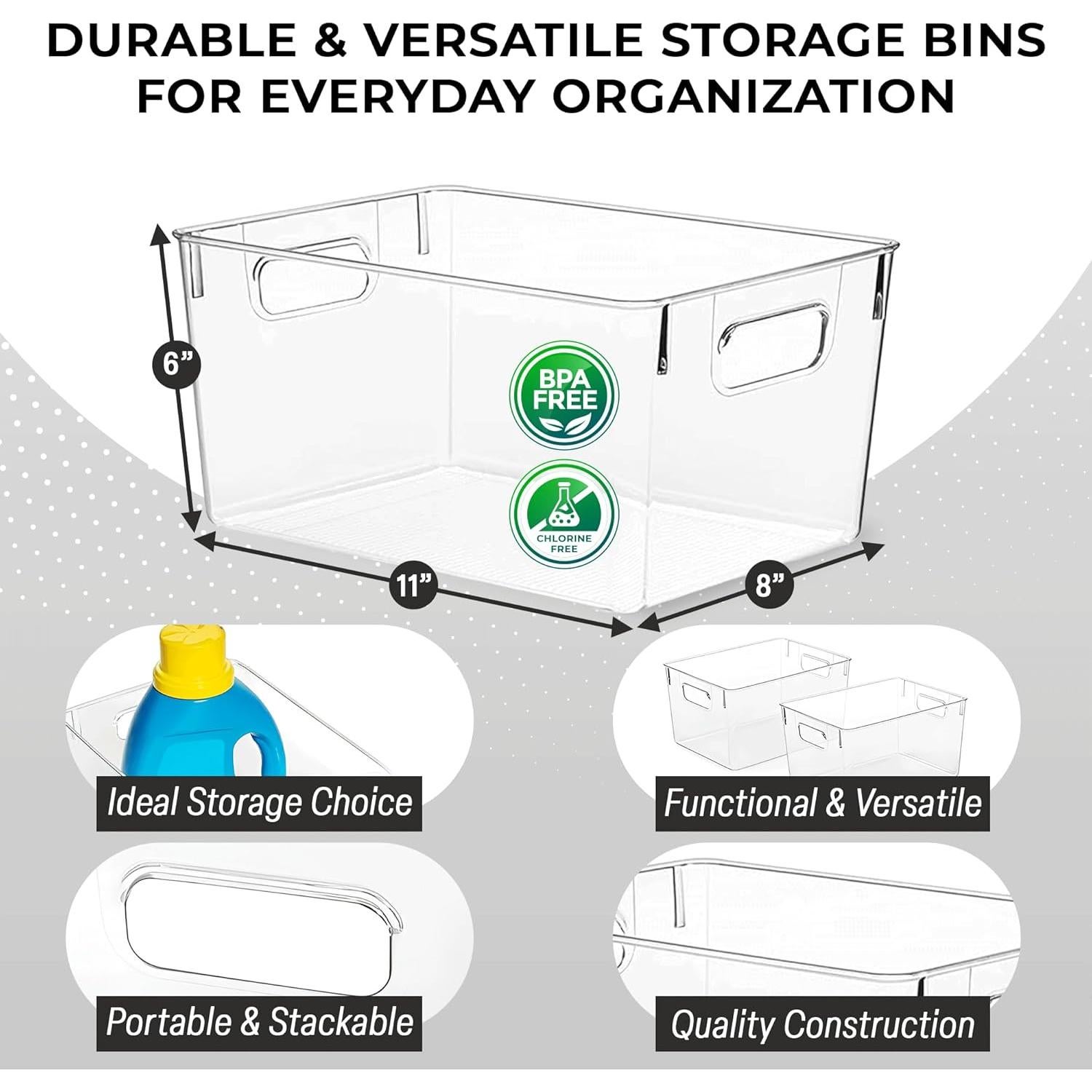 Contenedores de Almacenamiento ClearSpace - 4 Piezas 27.94x20.32x15.24cm