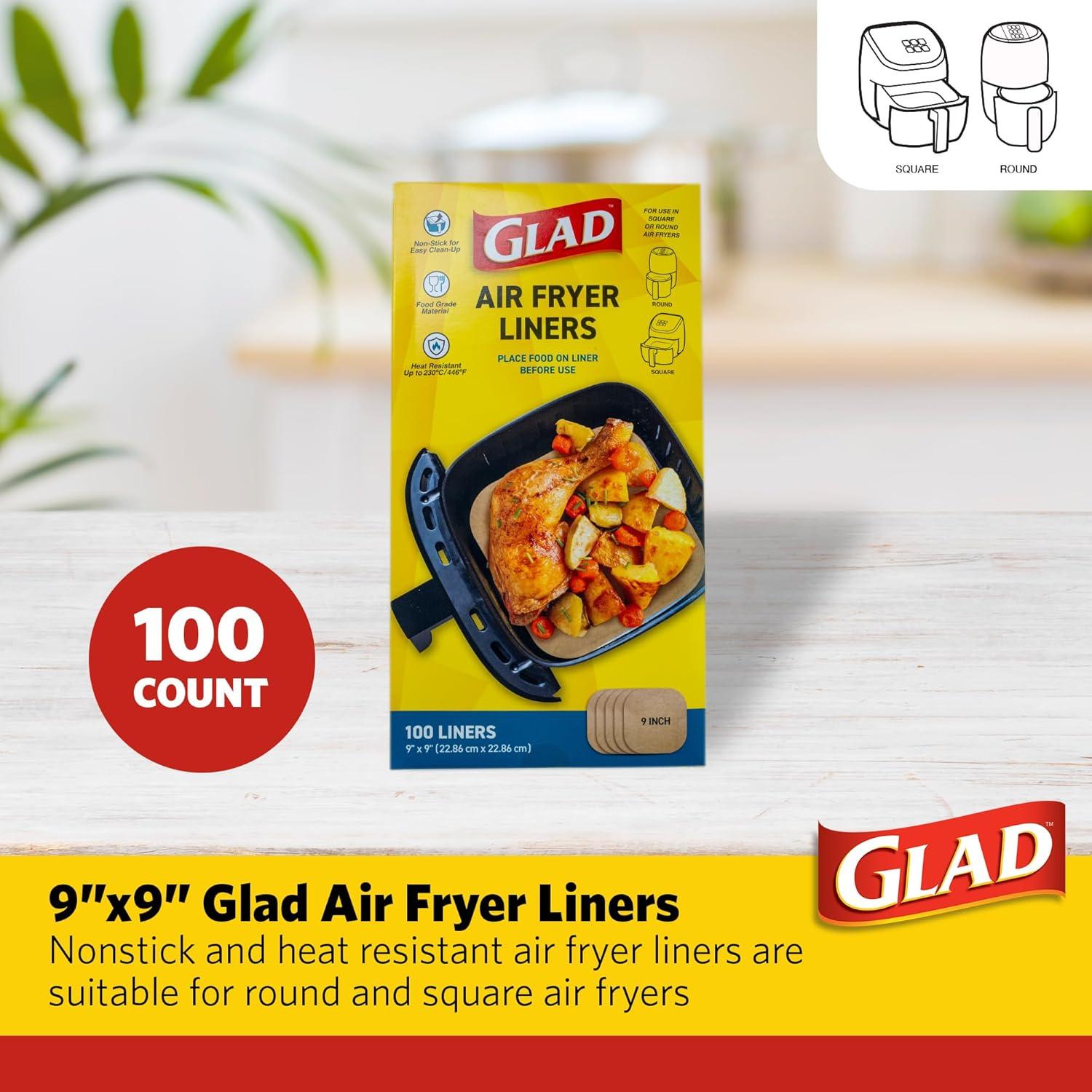 Forros para Freidora de Aire Glad 9" x 9" - 100 Unidades