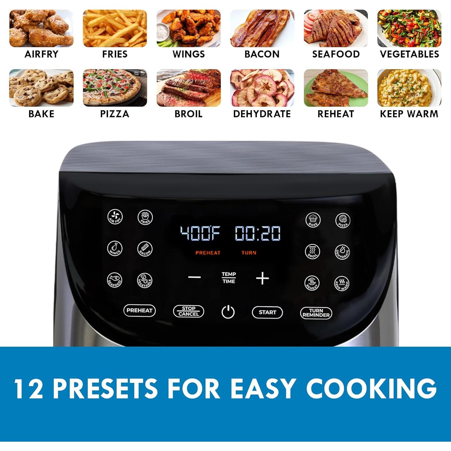 Freidora de Aire Kenmore 8 Qt 1700W Acero Inoxidable Digital