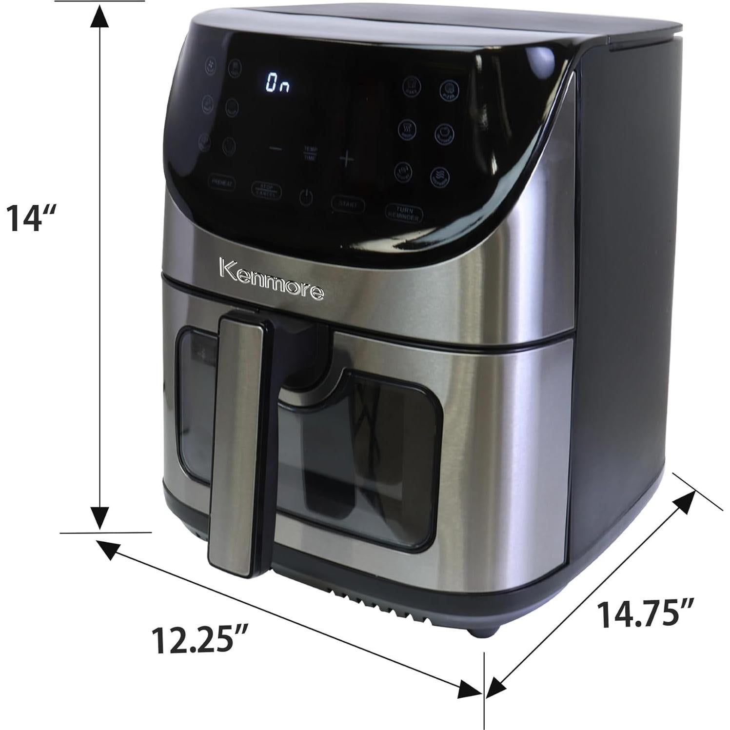 Freidora de Aire Kenmore 8 Qt 1700W Acero Inoxidable Digital