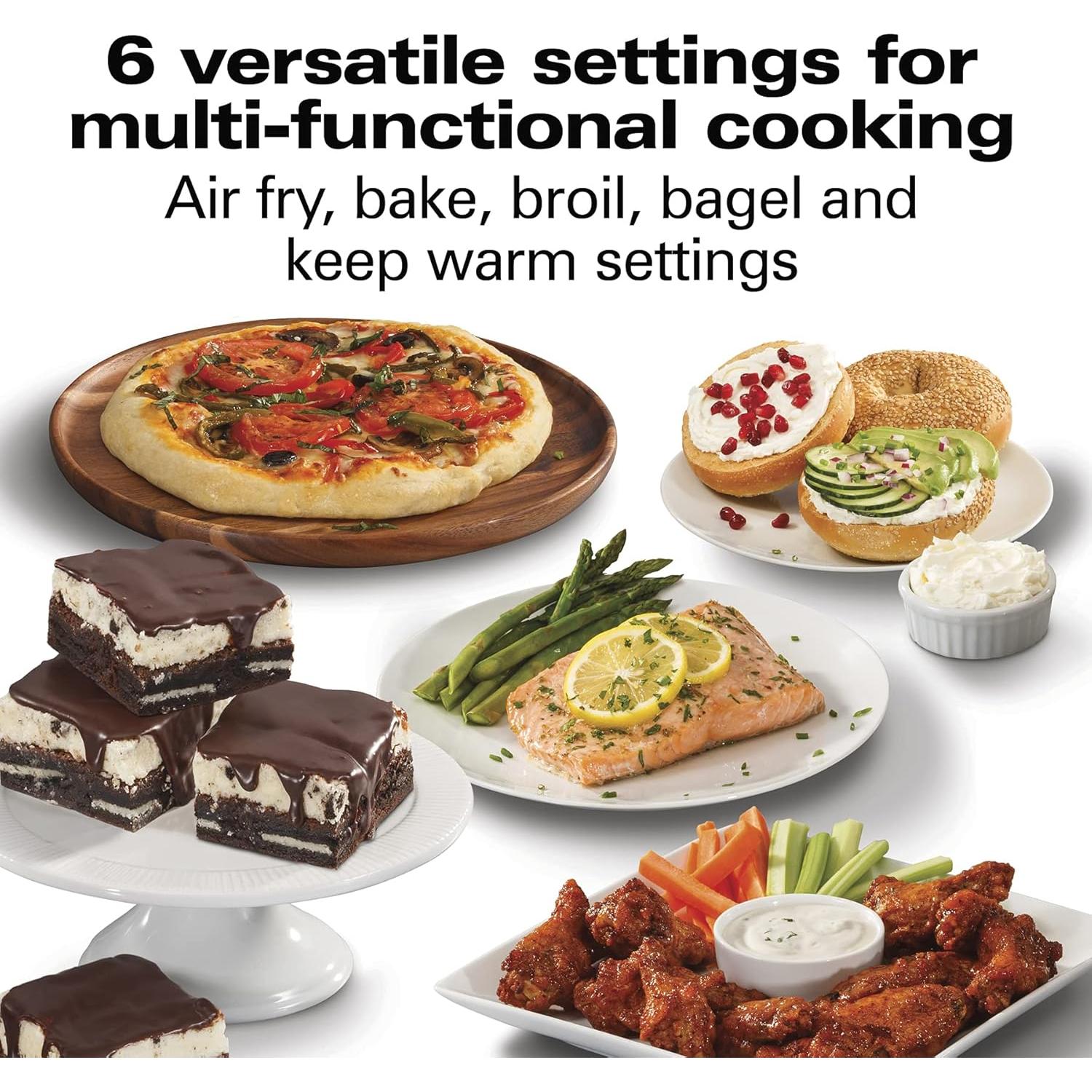 Horno Tostador Digital Hamilton Beach 1500W Freidora de Aire 6 en 1