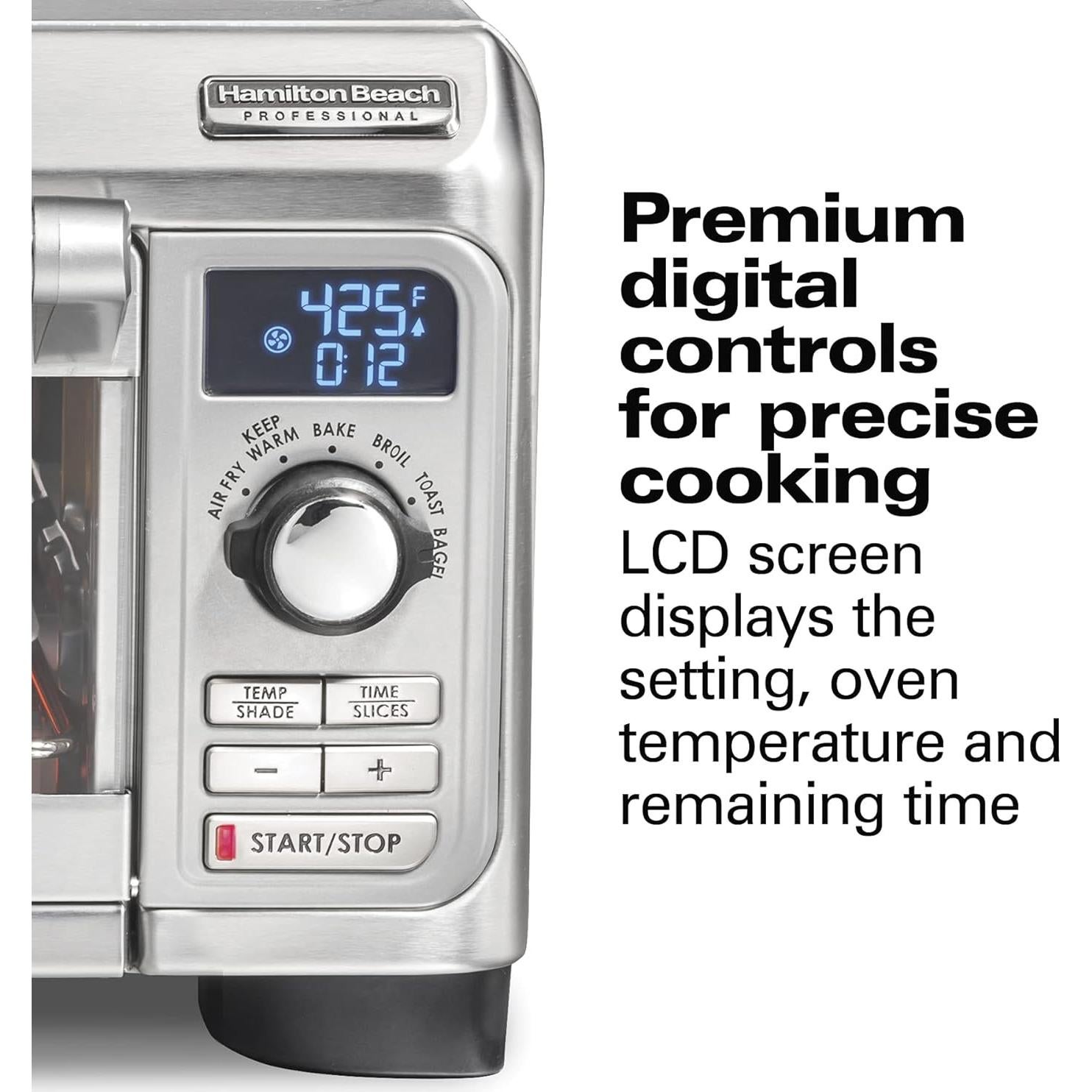 Horno Tostador Digital Hamilton Beach 1500W Freidora de Aire 6 en 1