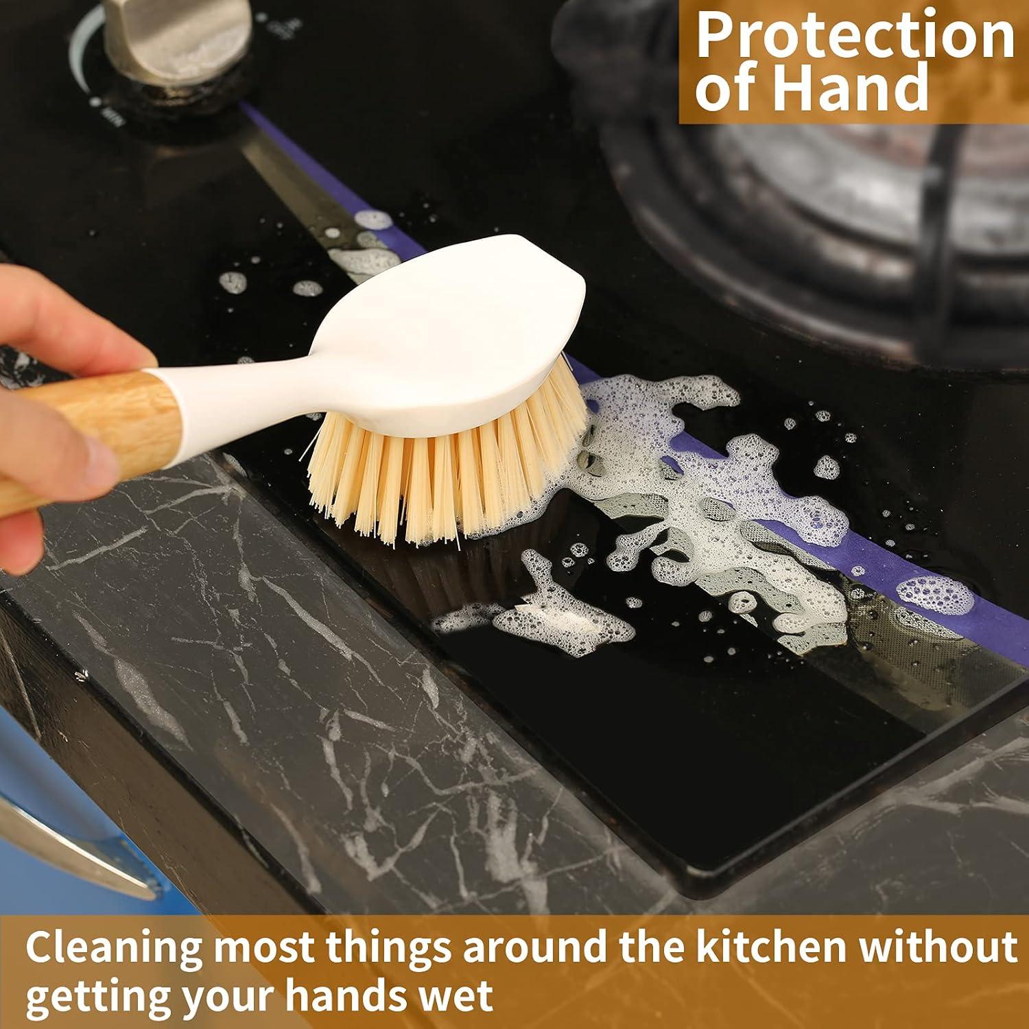 Paquete de 2 cepillos de cocina Songtaste con mango de bambú