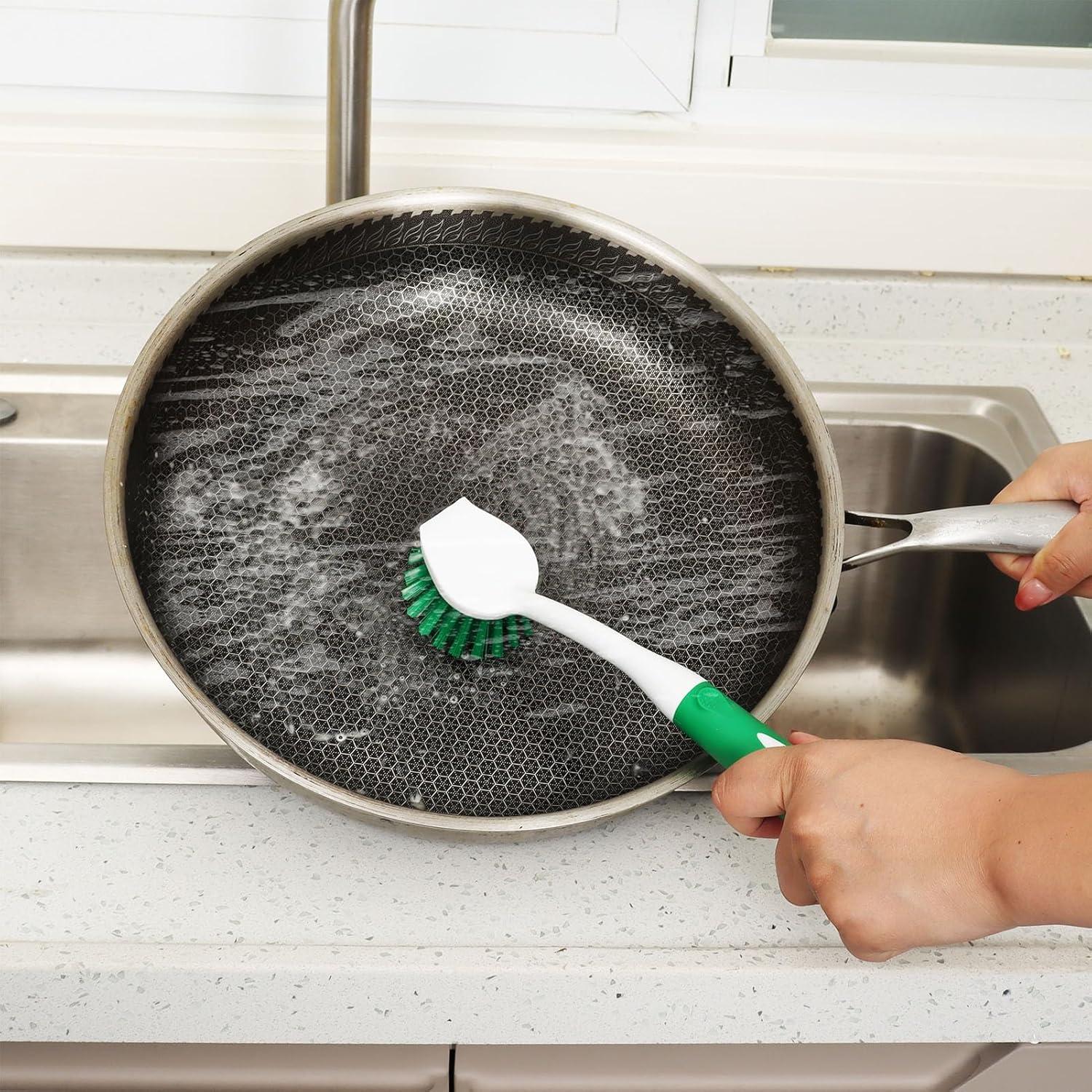 Cepillo de Platos HileSwan 2 Unidades con Raspador Verde