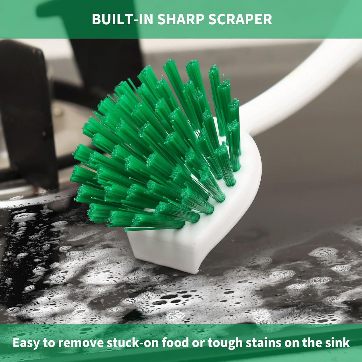 Cepillo de Platos HileSwan 2 Unidades con Raspador Verde