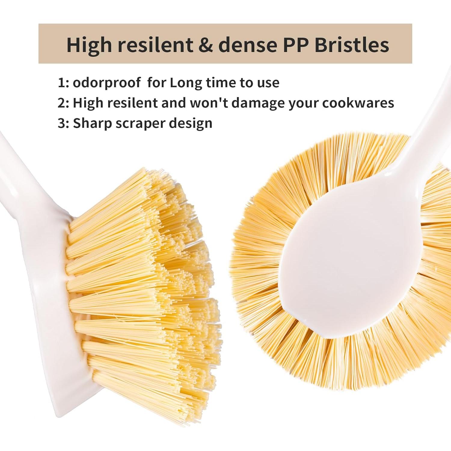 Cepillo de Cocina TEZZ con Raspador - 2 Unidades de Bambú