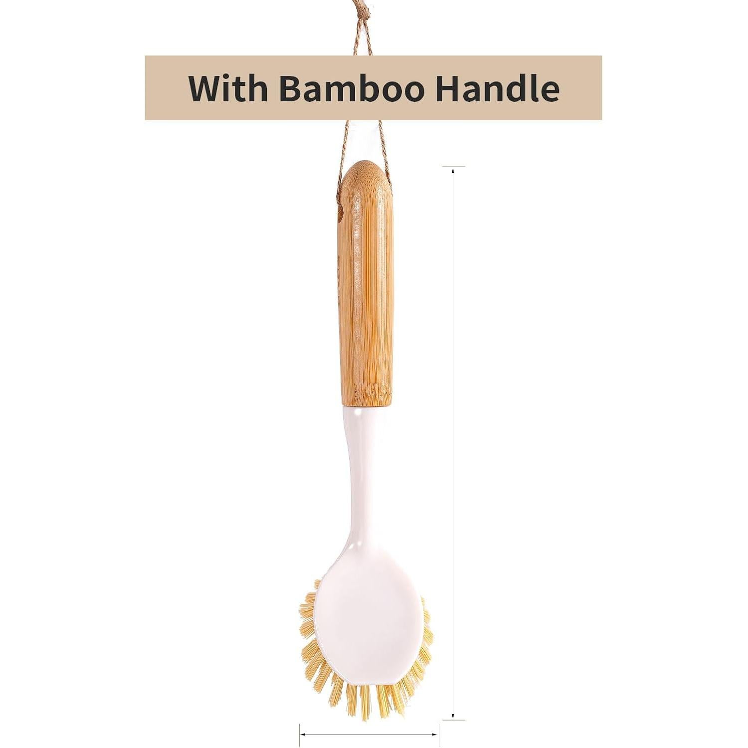 Cepillo de Cocina TEZZ con Raspador - 2 Unidades de Bambú