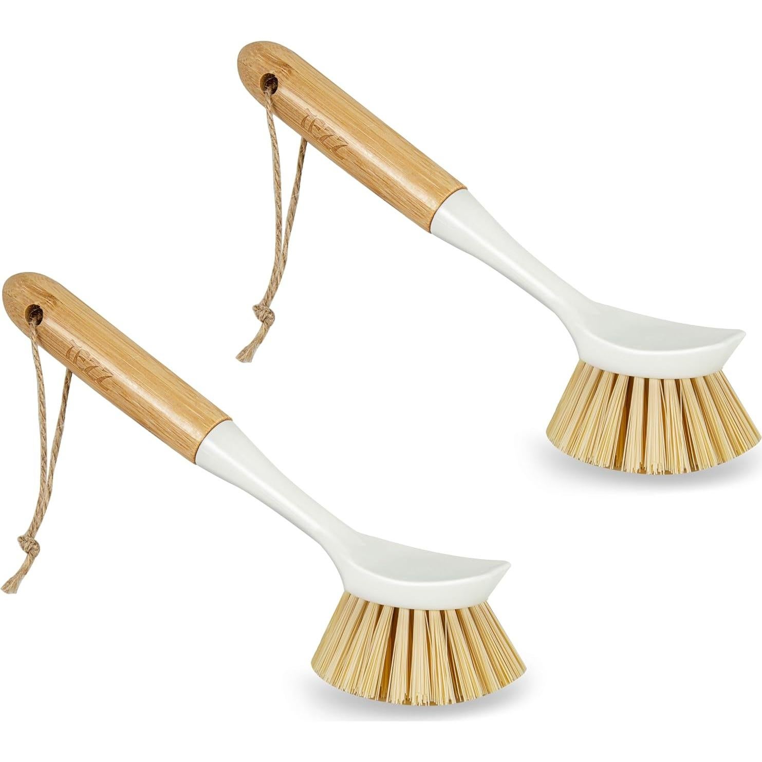 Cepillo de Cocina TEZZ con Raspador - 2 Unidades de Bambú