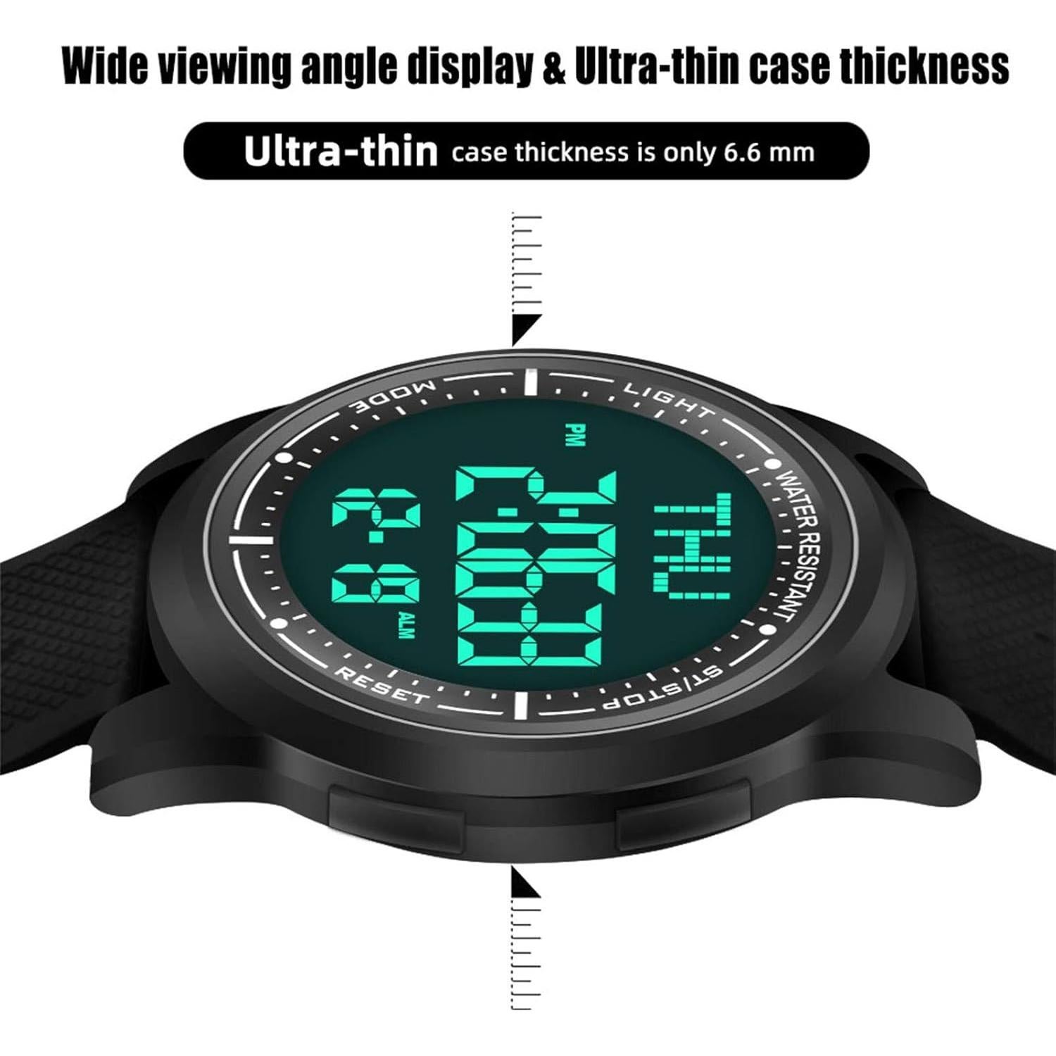 Reloj Digital Beeasy Ultra Delgado Impermeable 50m para Hombres