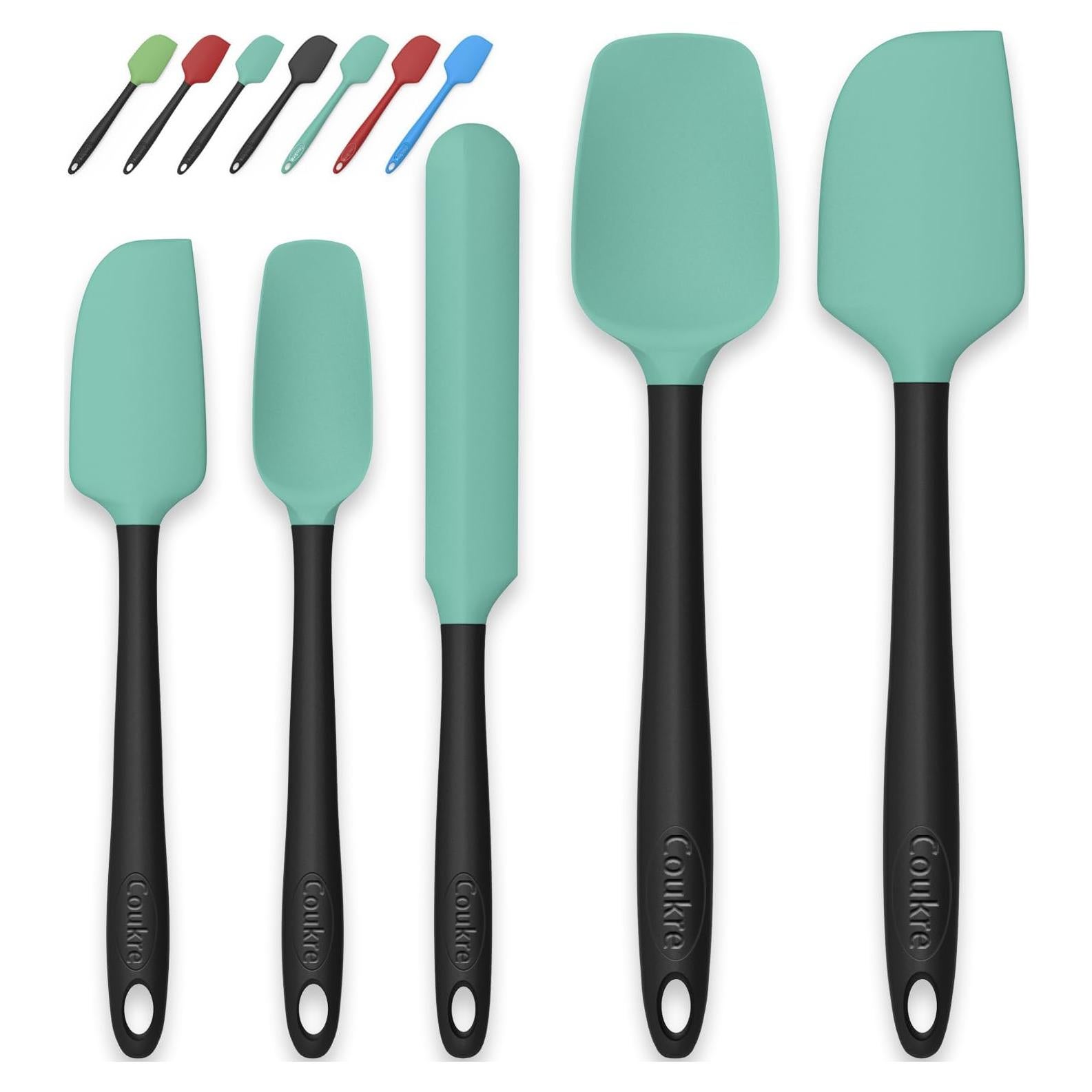 Conjunto de Espátulas de Silicona Coukre 5 Piezas Verde Aqua