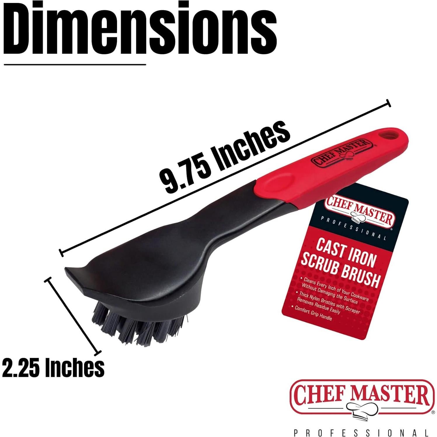 Cepillo de limpieza Chef Master 90058 para hierro fundido