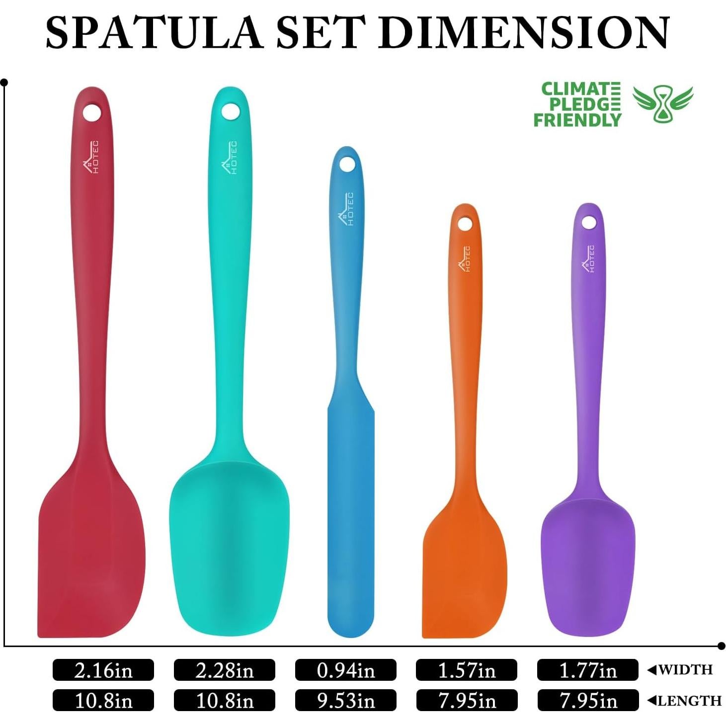 Juego de Espátulas de Silicona HOTEC 5 Piezas Resistente al Calor