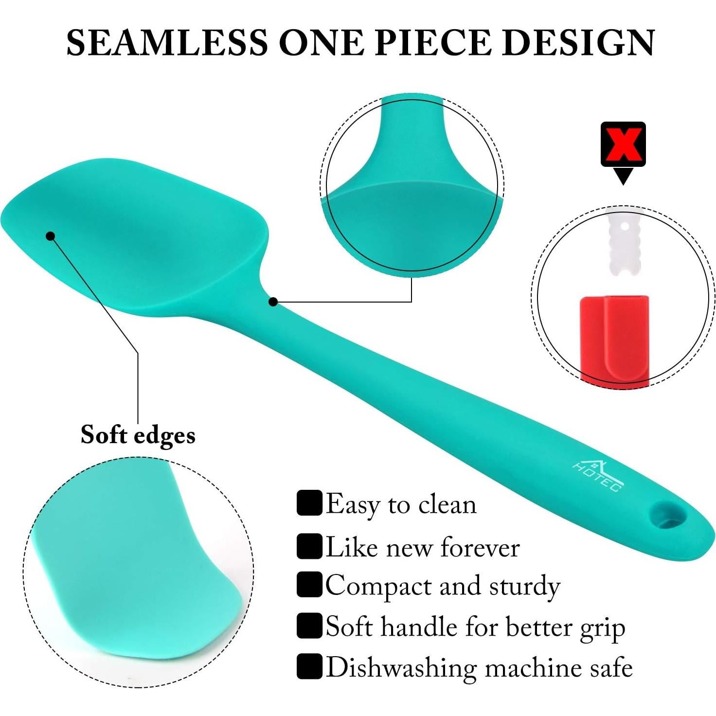 Juego de Espátulas de Silicona HOTEC 5 Piezas Resistente al Calor