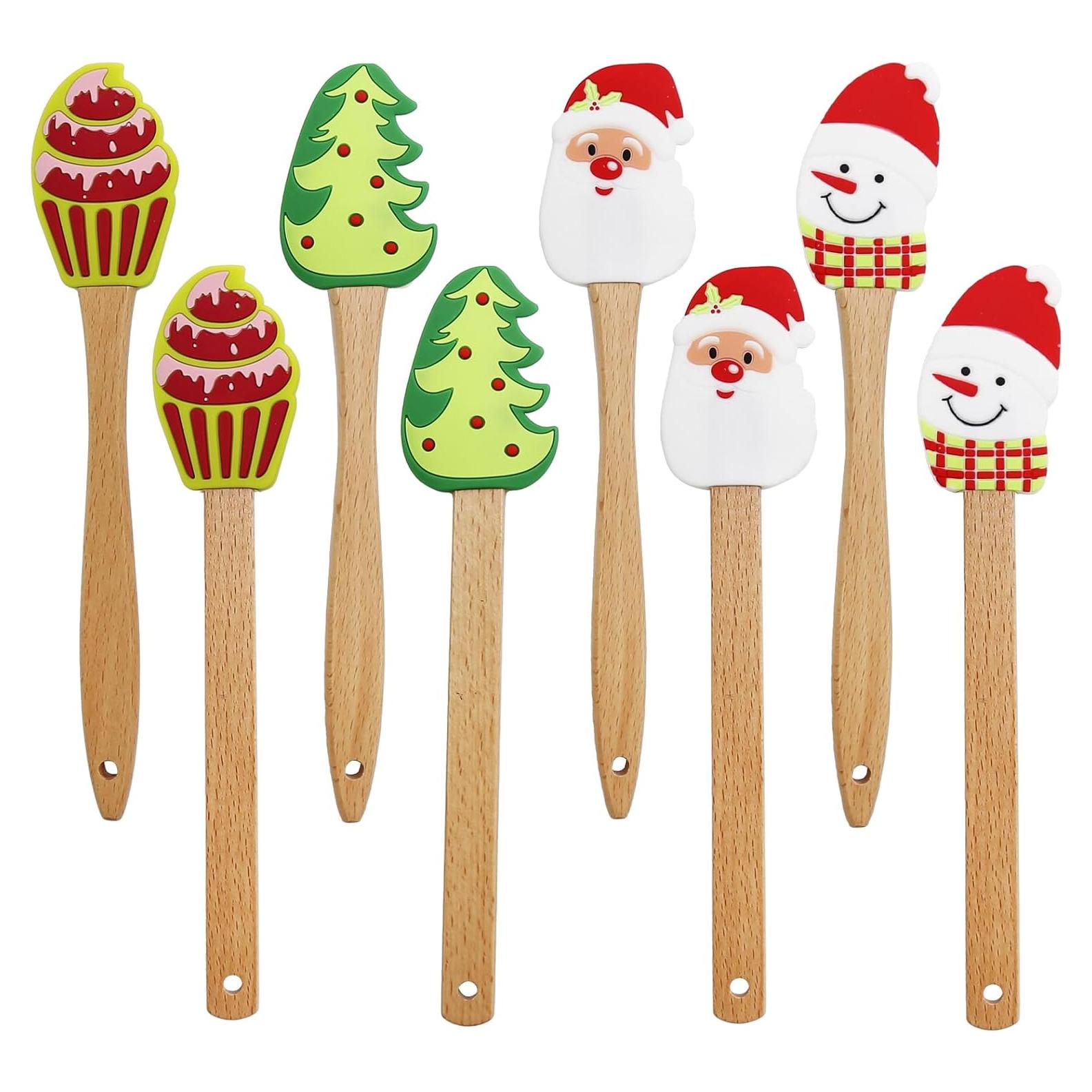 Set 8 Espátulas de Silicona Navideñas Hoypeyfiy