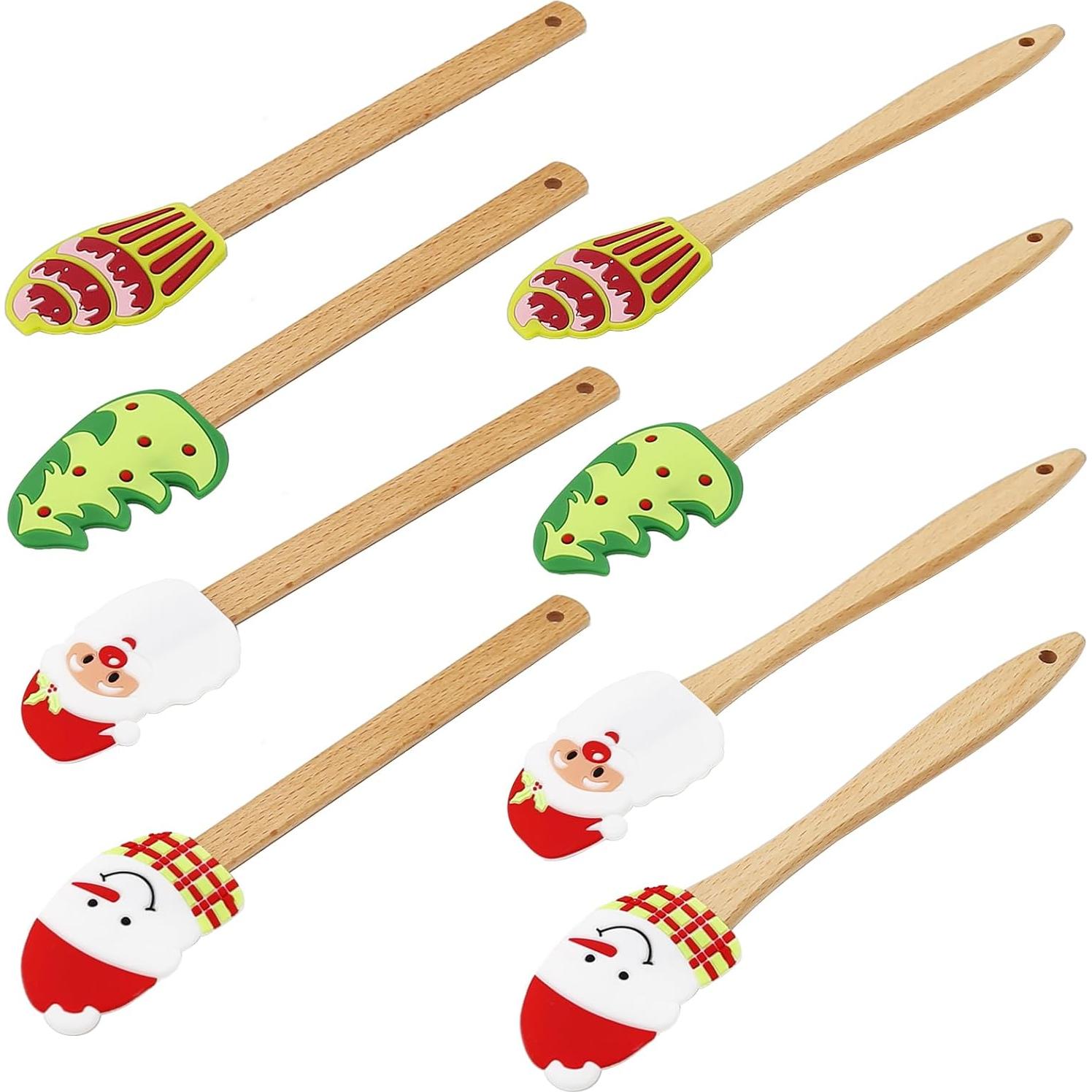 Set 8 Espátulas de Silicona Navideñas Hoypeyfiy