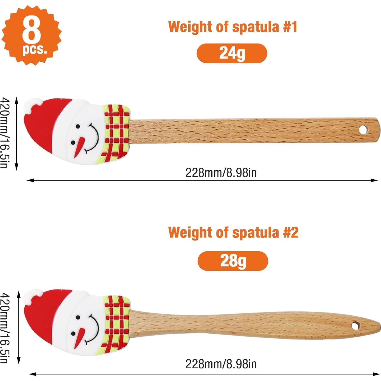 Set 8 Espátulas de Silicona Navideñas Hoypeyfiy