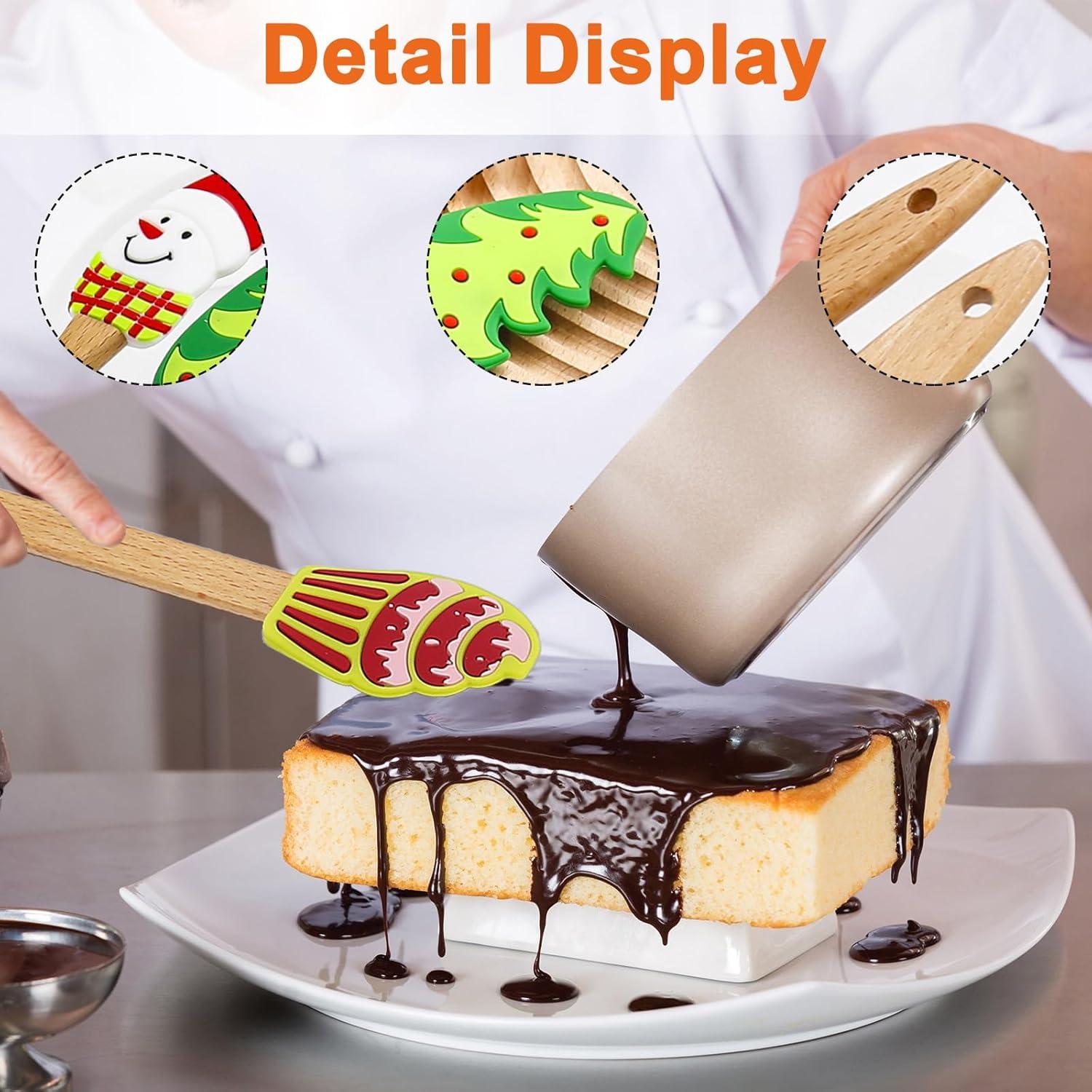 Set 8 Espátulas de Silicona Navideñas Hoypeyfiy