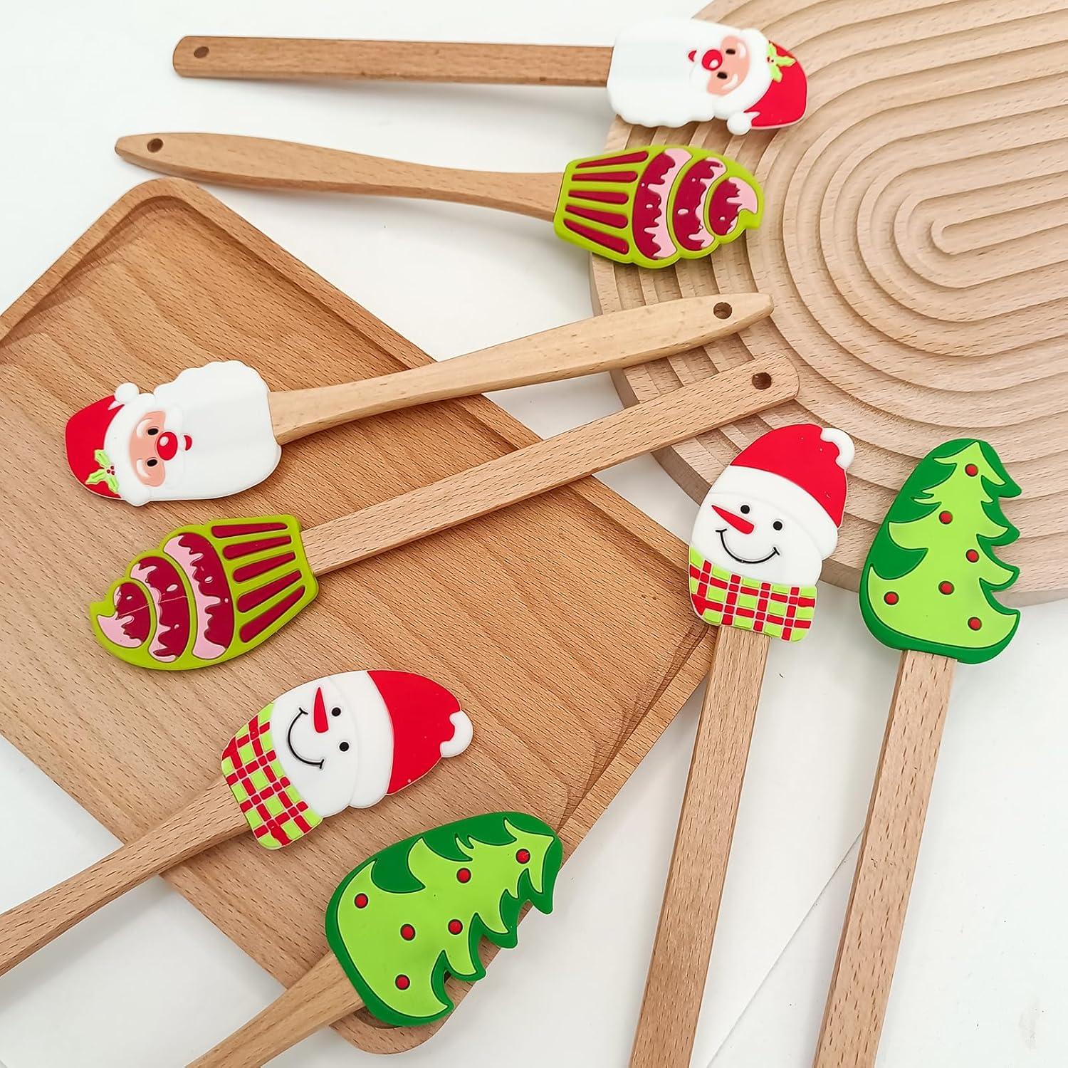 Set 8 Espátulas de Silicona Navideñas Hoypeyfiy