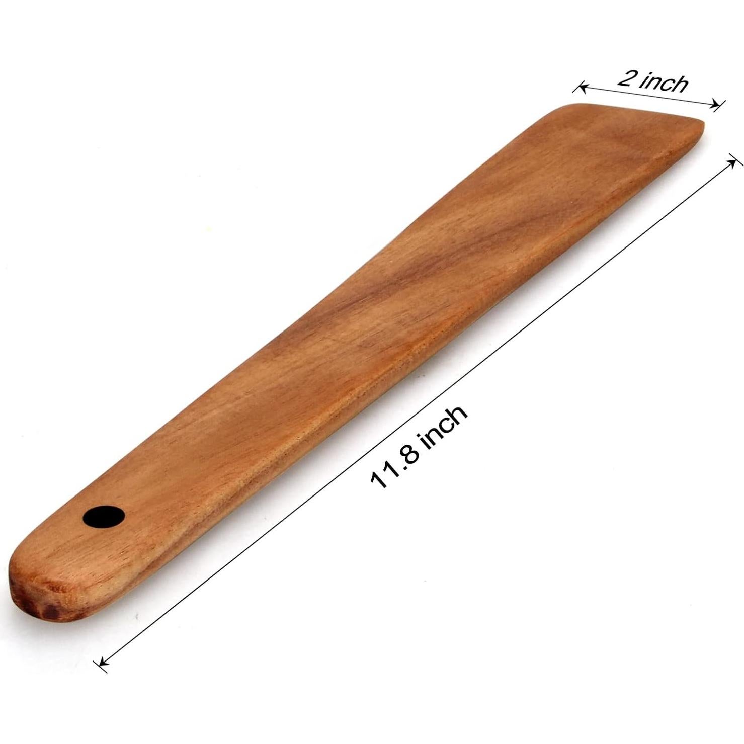 Espátula de Madera de Teca Ayiaren 30 cm Utensilio de Cocina