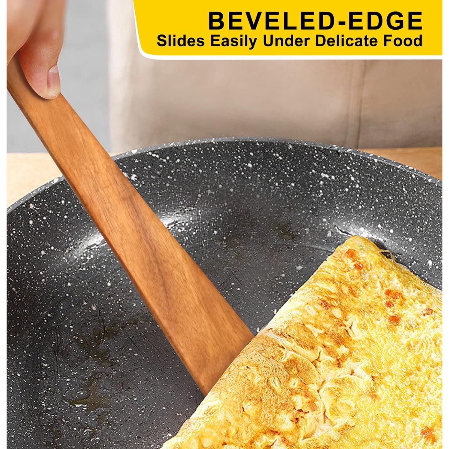 Espátula de Madera de Teca Ayiaren 30 cm Utensilio de Cocina