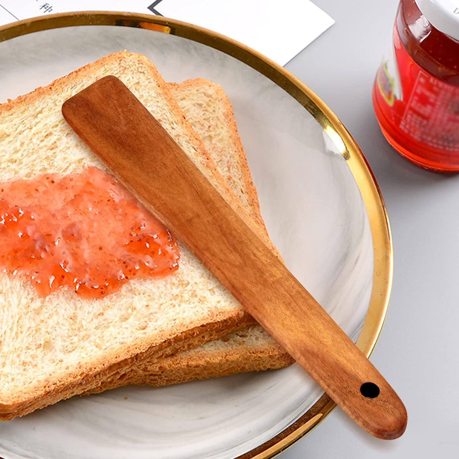 Espátula de Madera de Teca Ayiaren 30 cm Utensilio de Cocina