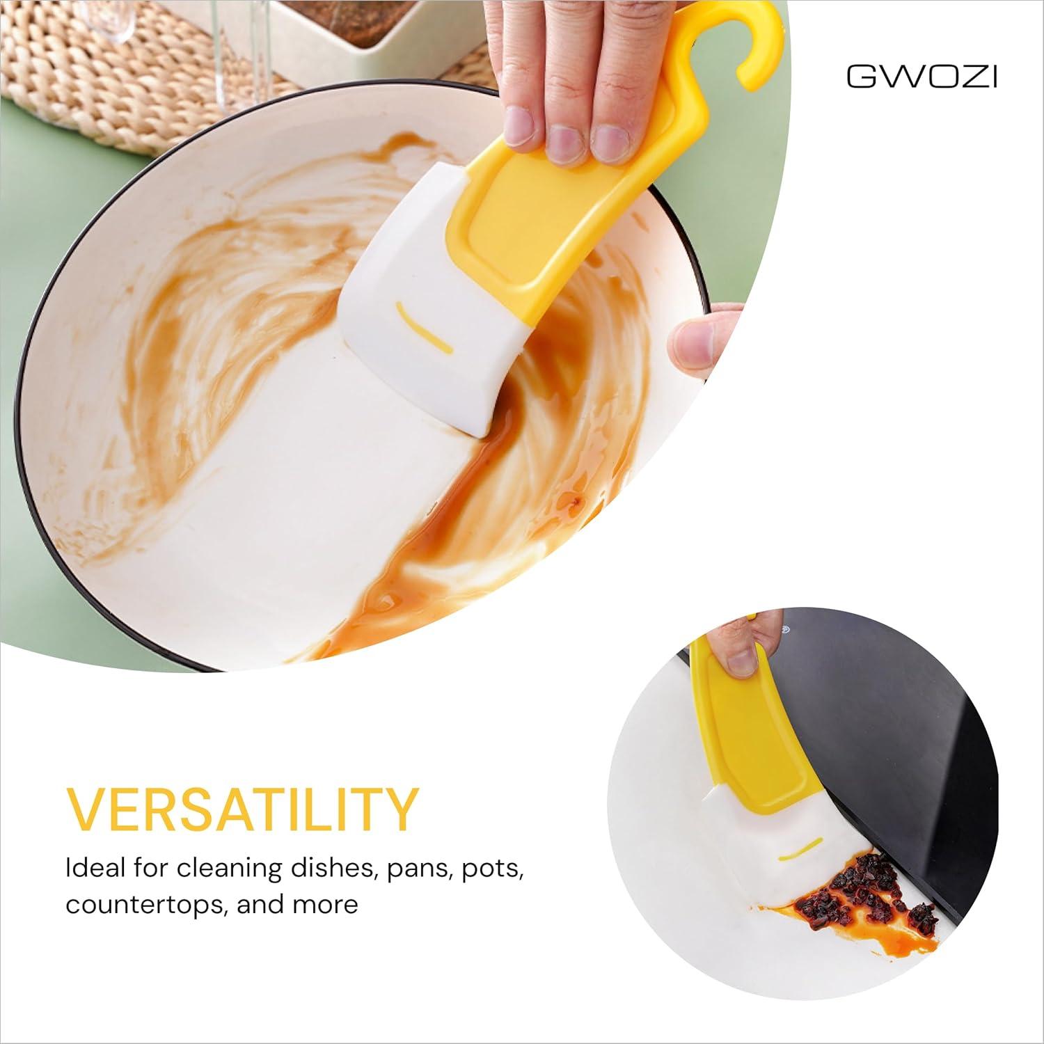 Raspador de Sartenes de Silicona GWOZI - 3 Pcs, Ergonomico y Durable